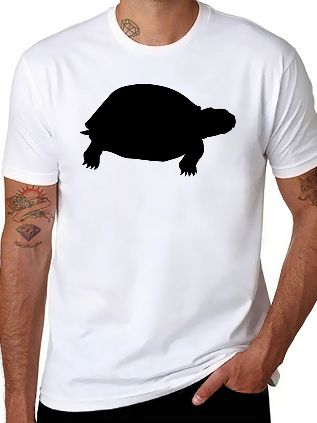 Turtle Silhouette Graphic Tee - Classic Black Cotton T-Shirt