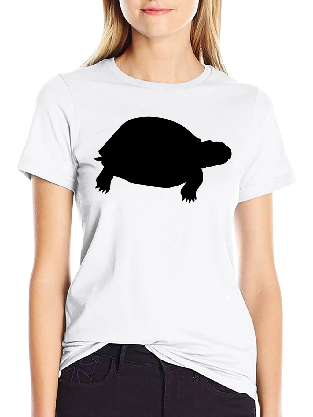 Turtle Silhouette Graphic Tee - Classic Black Cotton T-Shirt