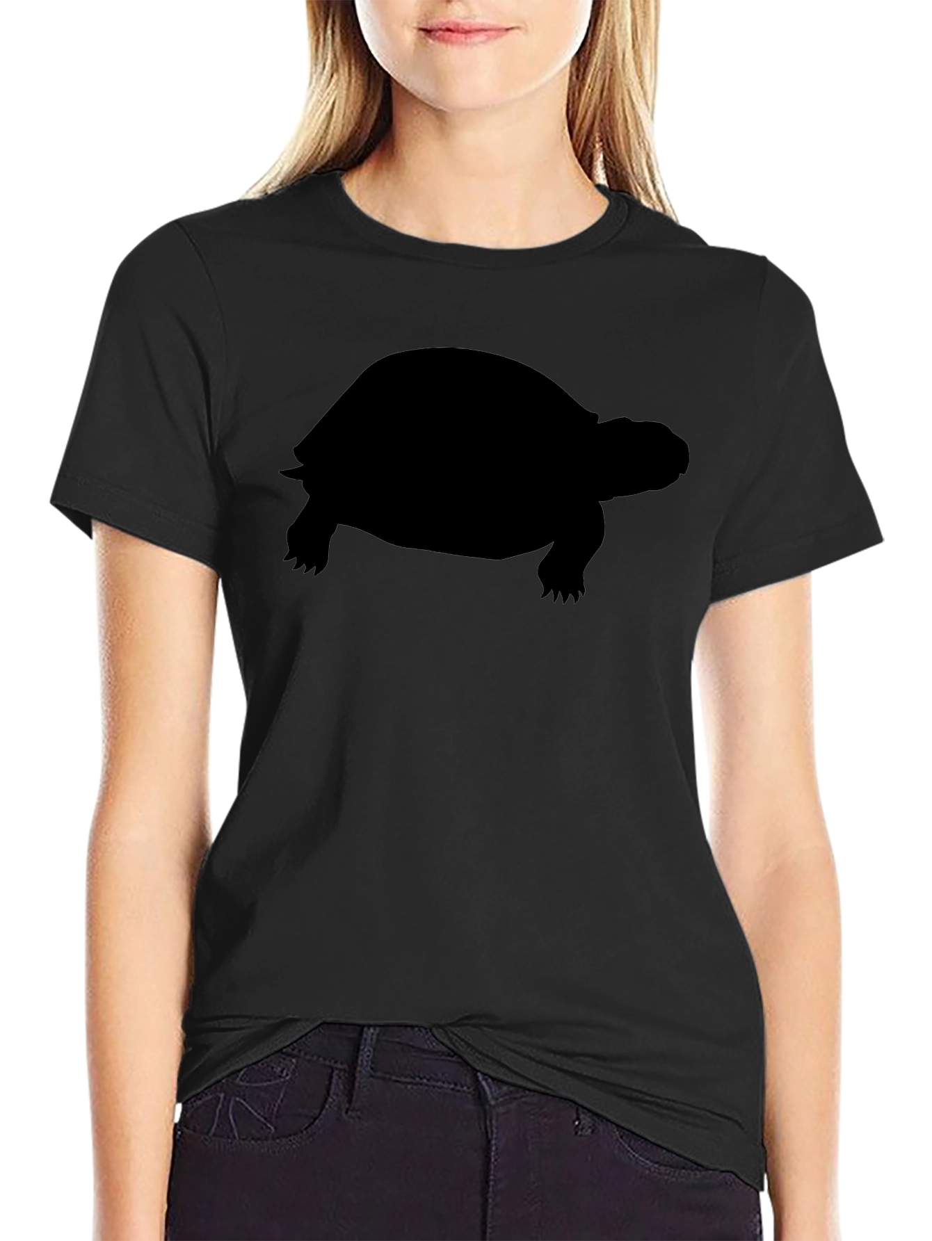 Turtle Silhouette Graphic Tee - Classic Black Cotton T-Shirt