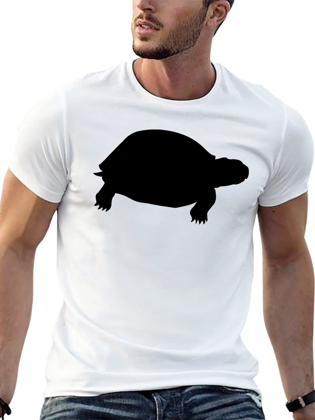 Turtle Silhouette Graphic Tee - Classic Black Cotton T-Shirt
