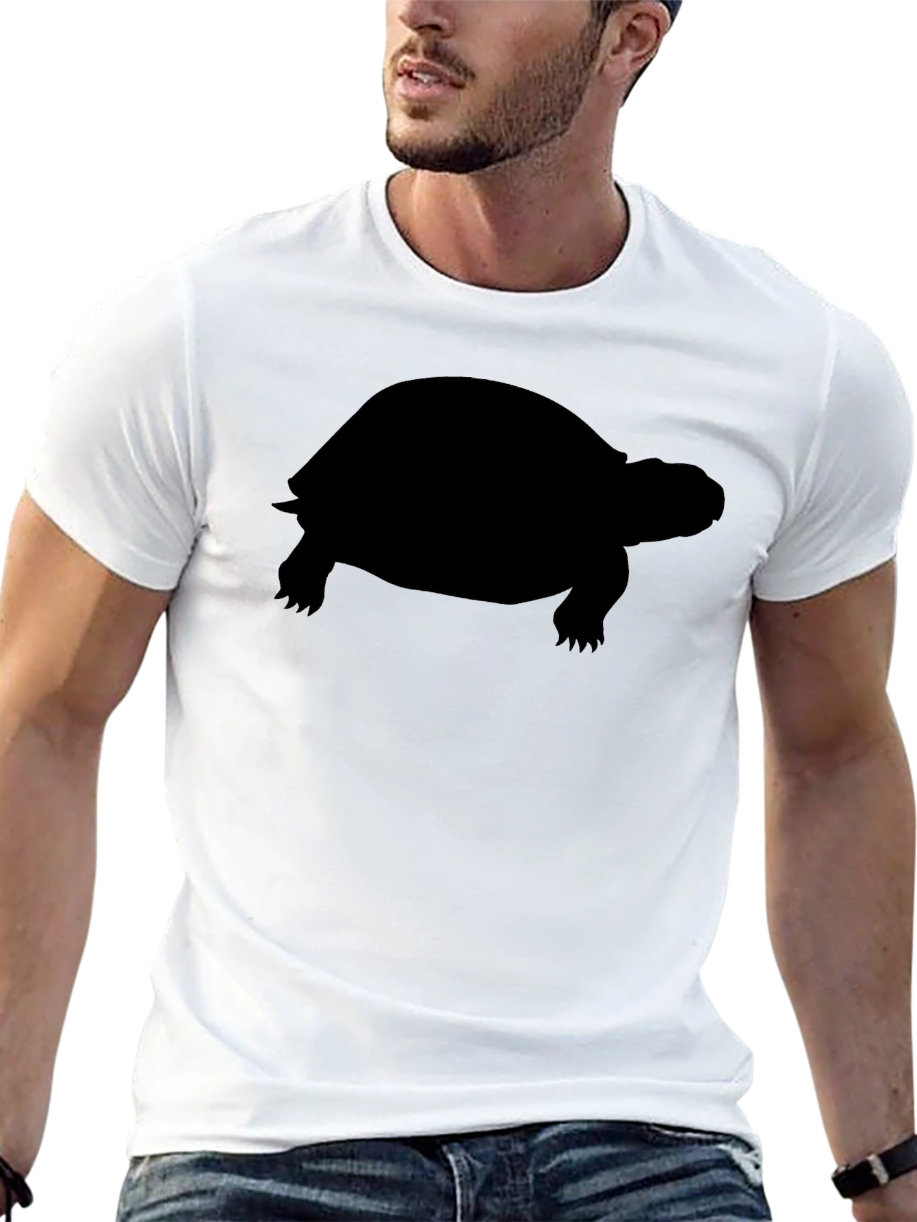 Turtle Silhouette Graphic Tee - Classic Black Cotton T-Shirt