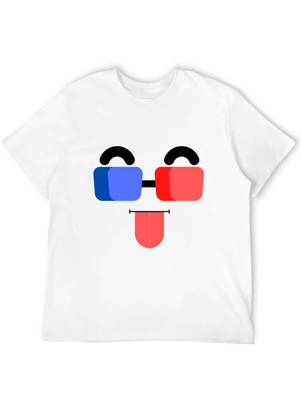 Funny 3D Glasses Face Black T-Shirt