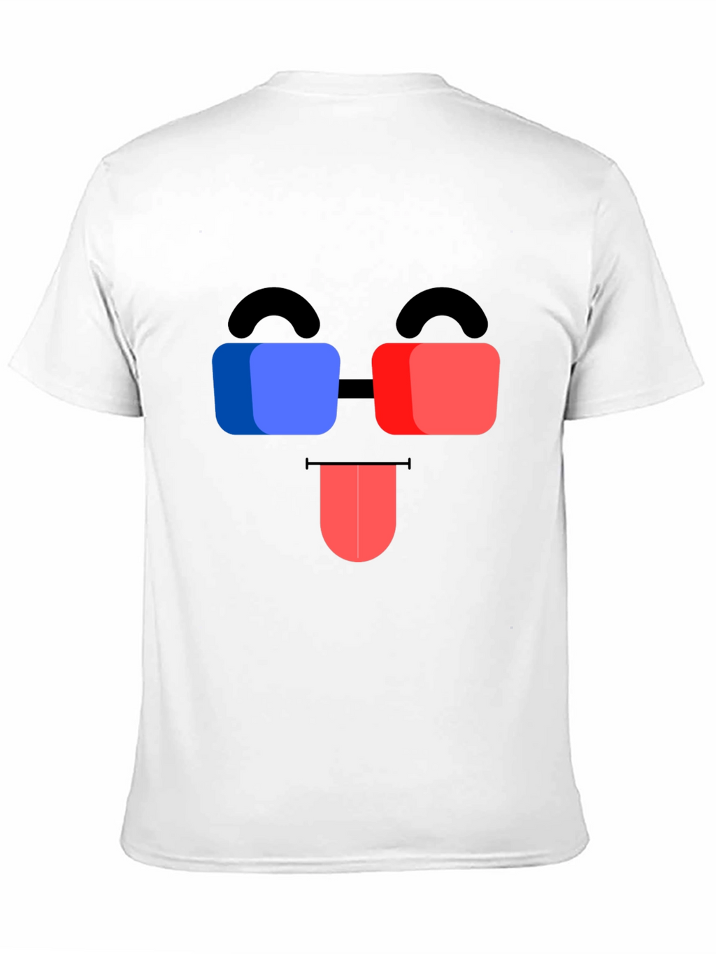 Funny 3D Glasses Face Black T-Shirt