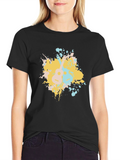 Ukulele Splash Graphic Tee - Black Cotton T-Shirt