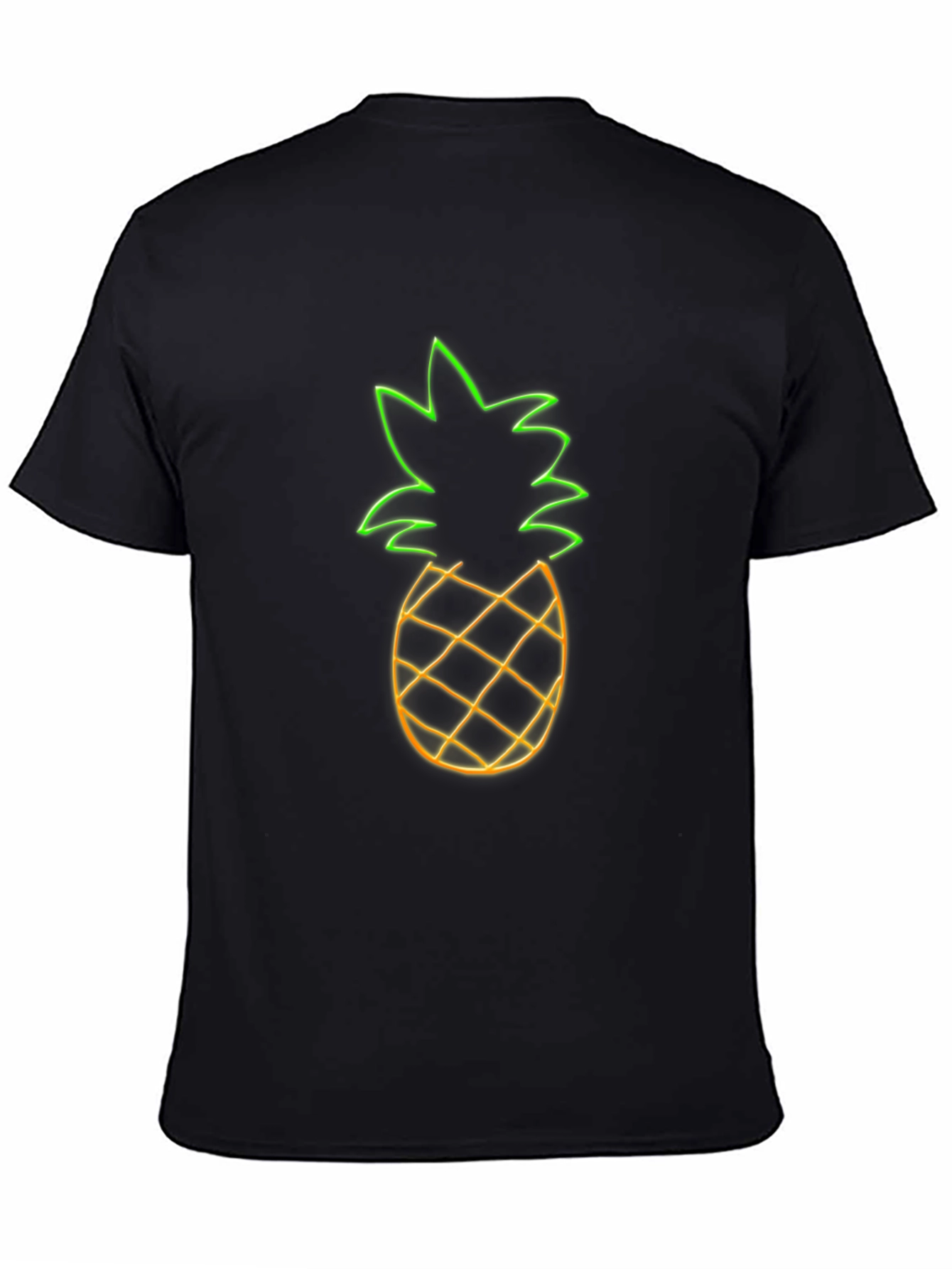 Neon Pineapple Graphic Tee - Black