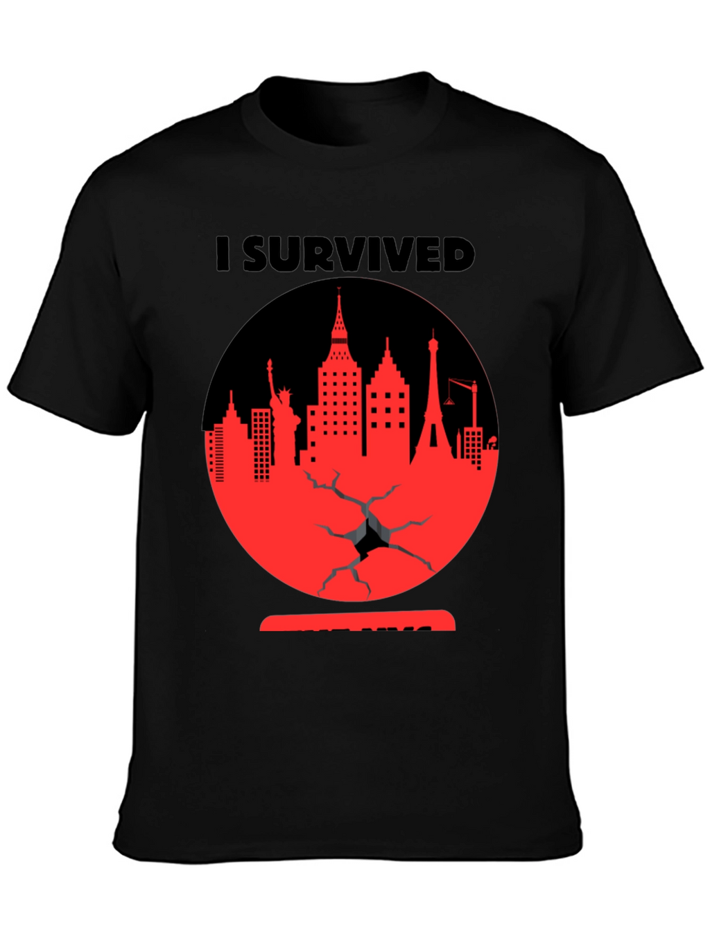 I Survived Cityscape Graphic Tee - Black