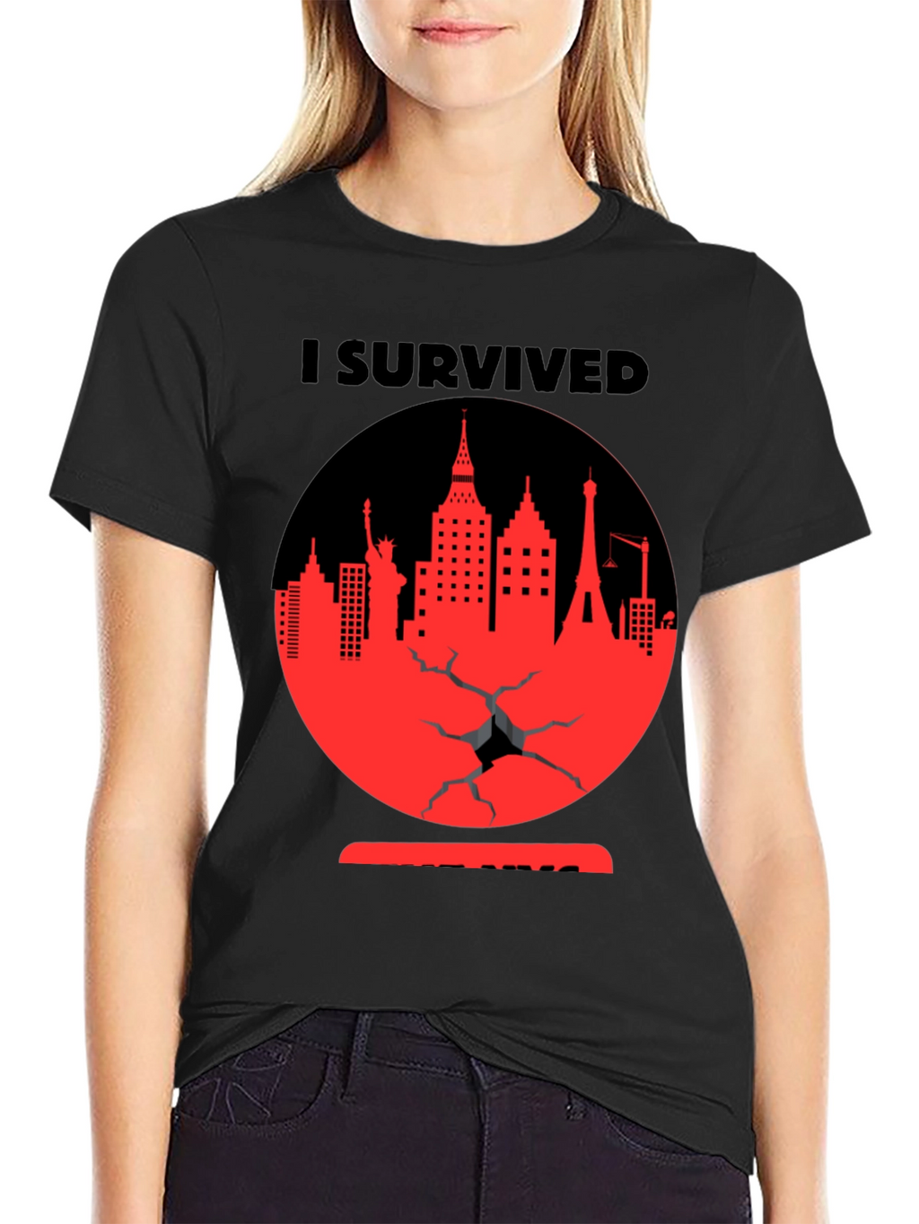 I Survived Cityscape Graphic Tee - Black