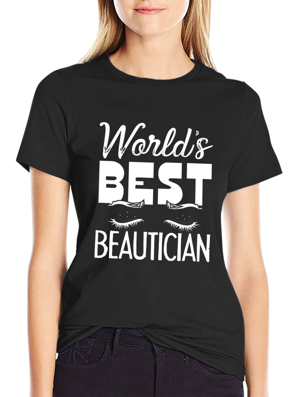 Worlds Best Beautician T-Shirt - Black