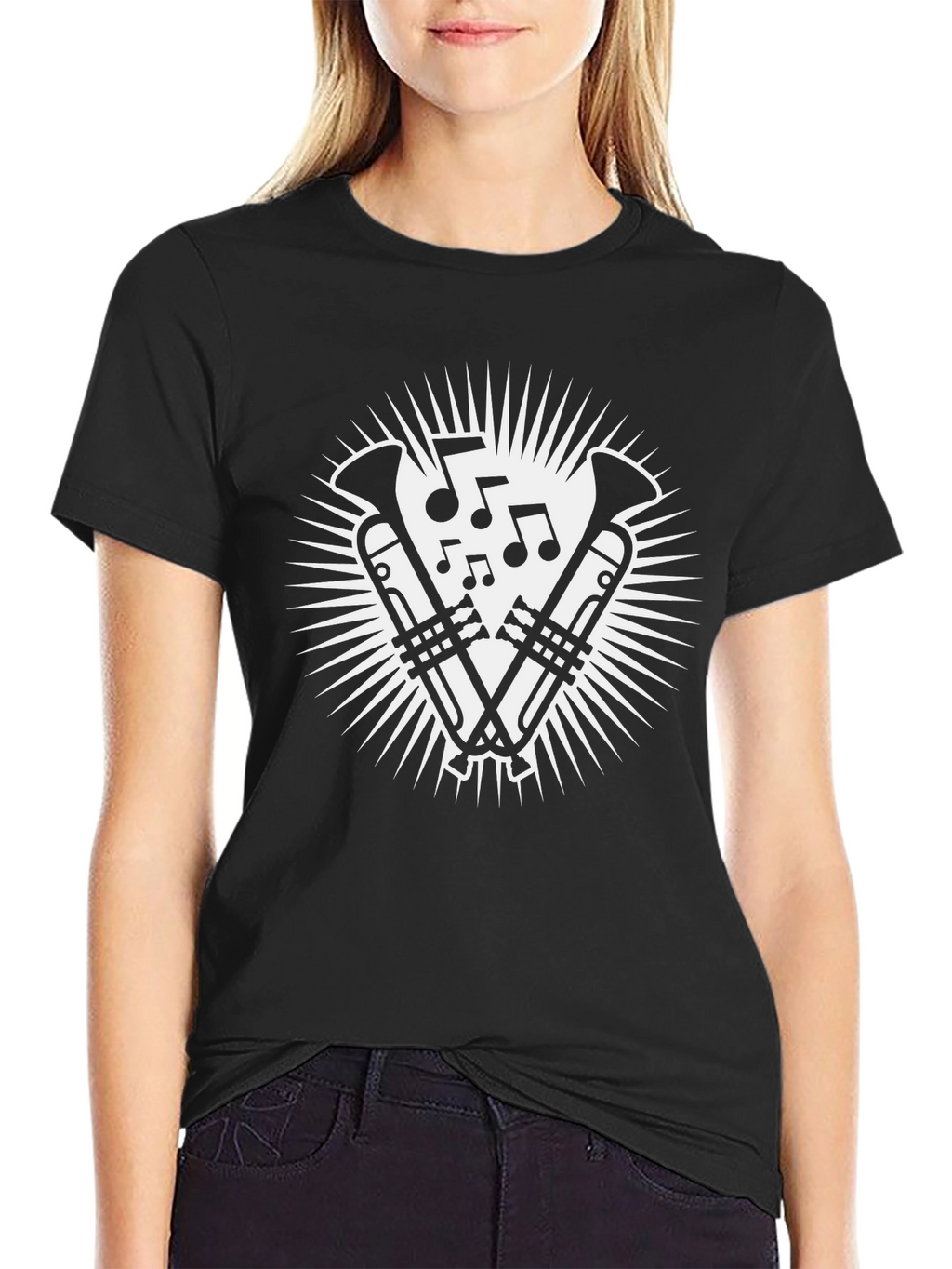Music Lovers Trombone T-Shirt - Black