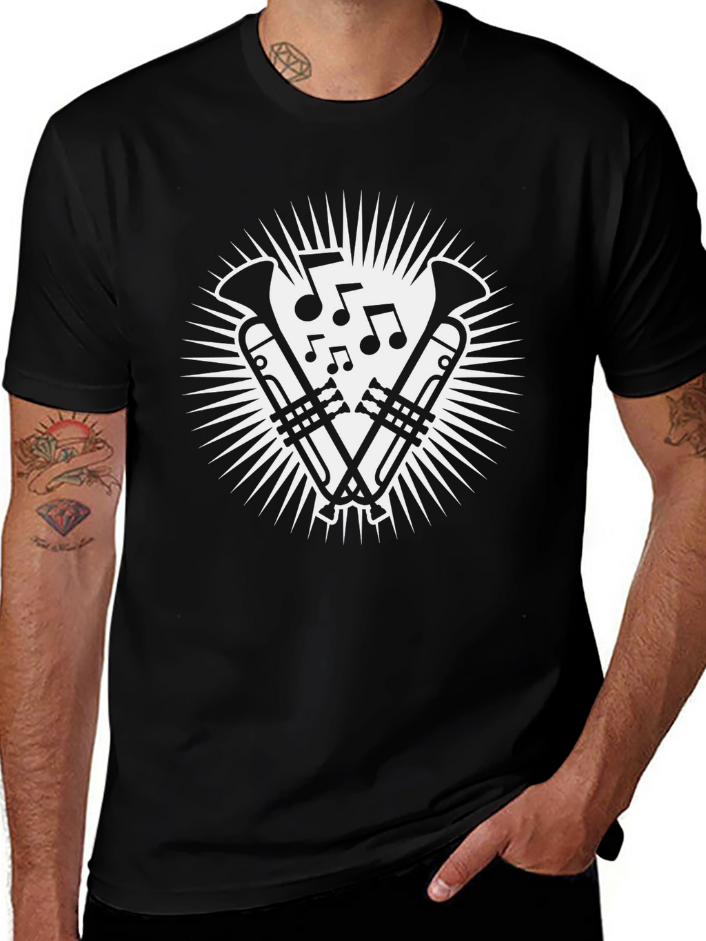 Music Lovers Trombone T-Shirt - Black