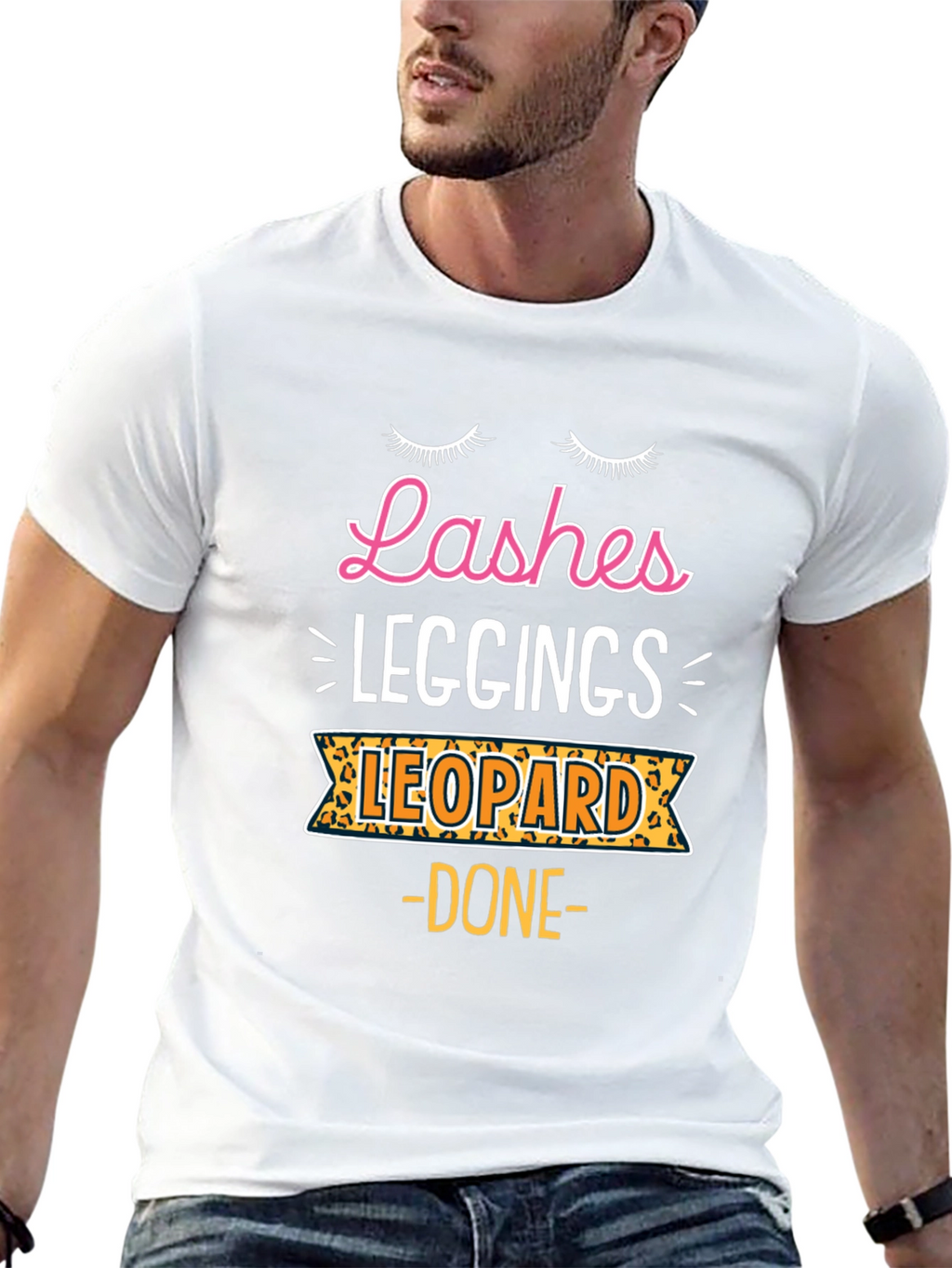 Lashes Leggings Leopard - Womens Graphic Tee
