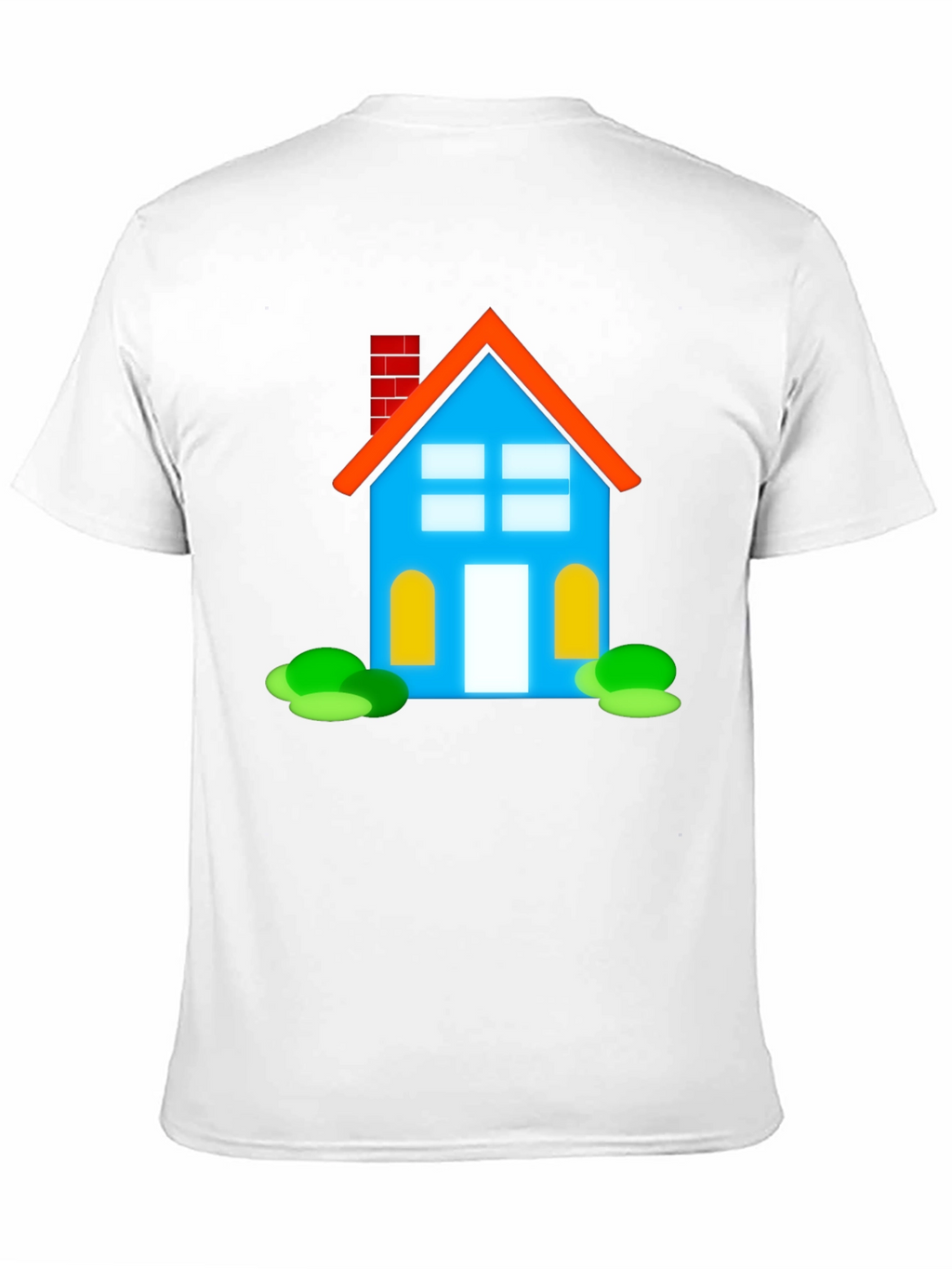 Cartoon House Graphic Tee - Black Cotton Casual Shirt