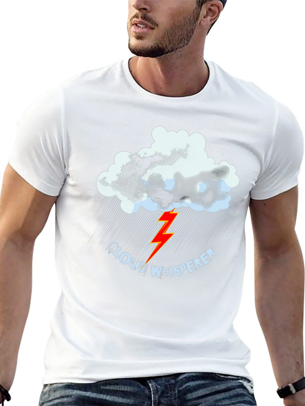 Cloud Whisperer Graphic Tee - Black Cotton