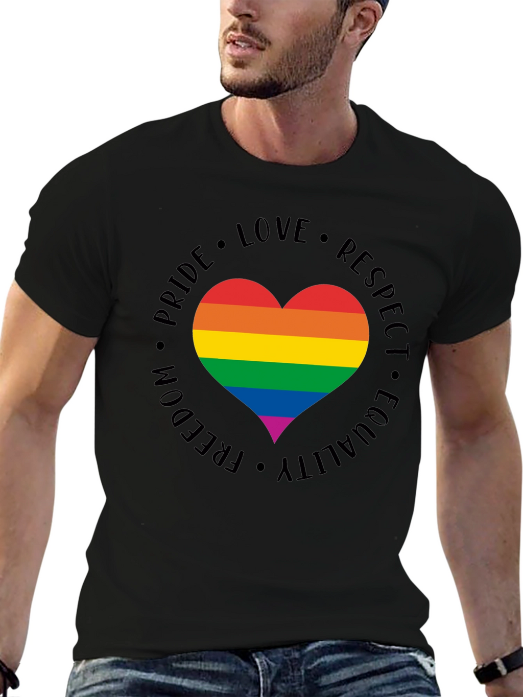 LGBT Pride Heart T-Shirt - Love Respect Equality