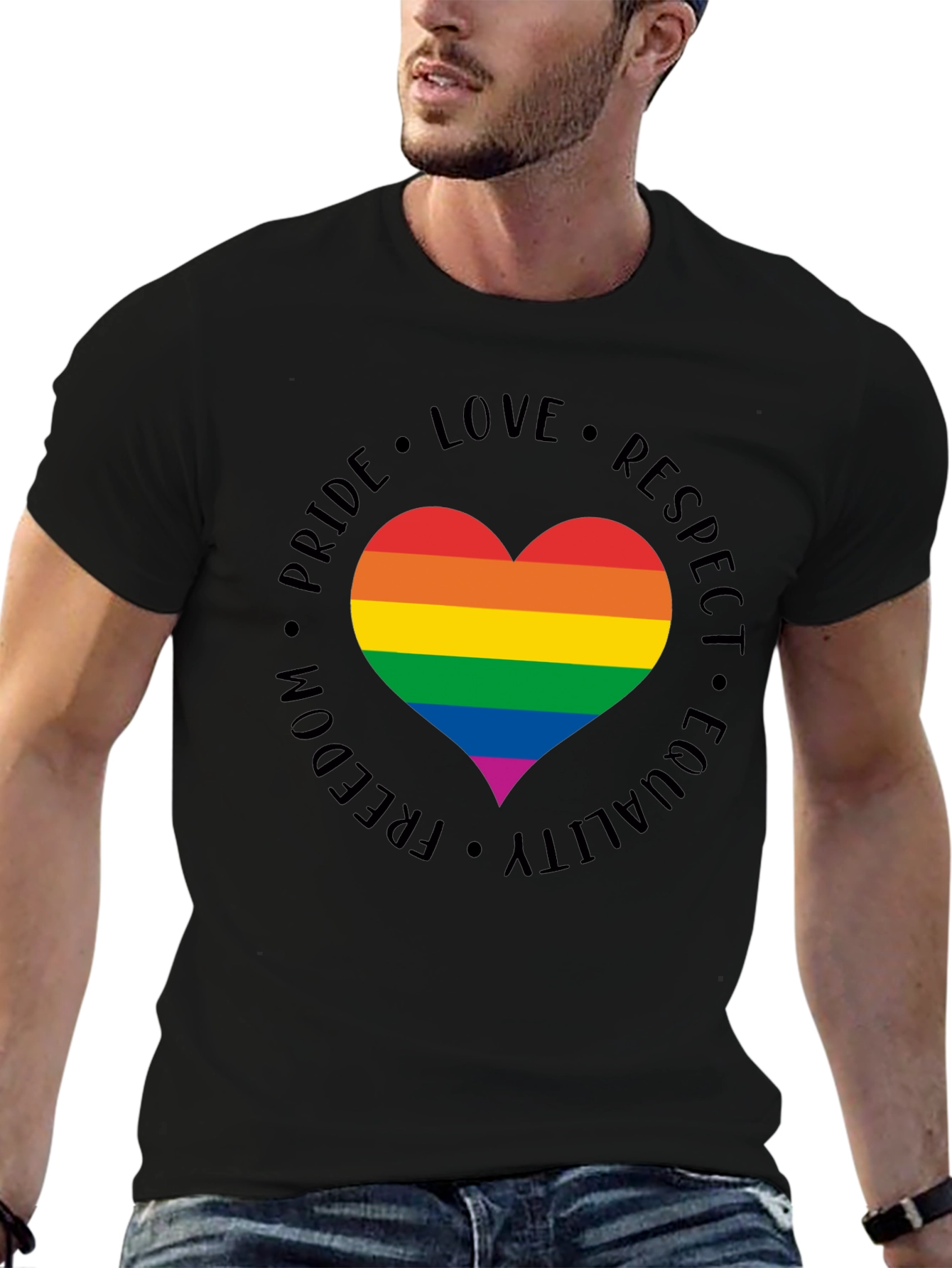 LGBT Pride Heart T-Shirt - Love Respect Equality