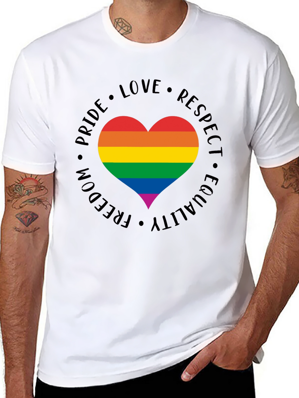 LGBT Pride Heart T-Shirt - Love Respect Equality