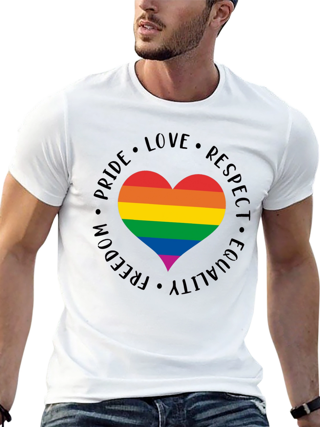 LGBT Pride Heart T-Shirt - Love Respect Equality