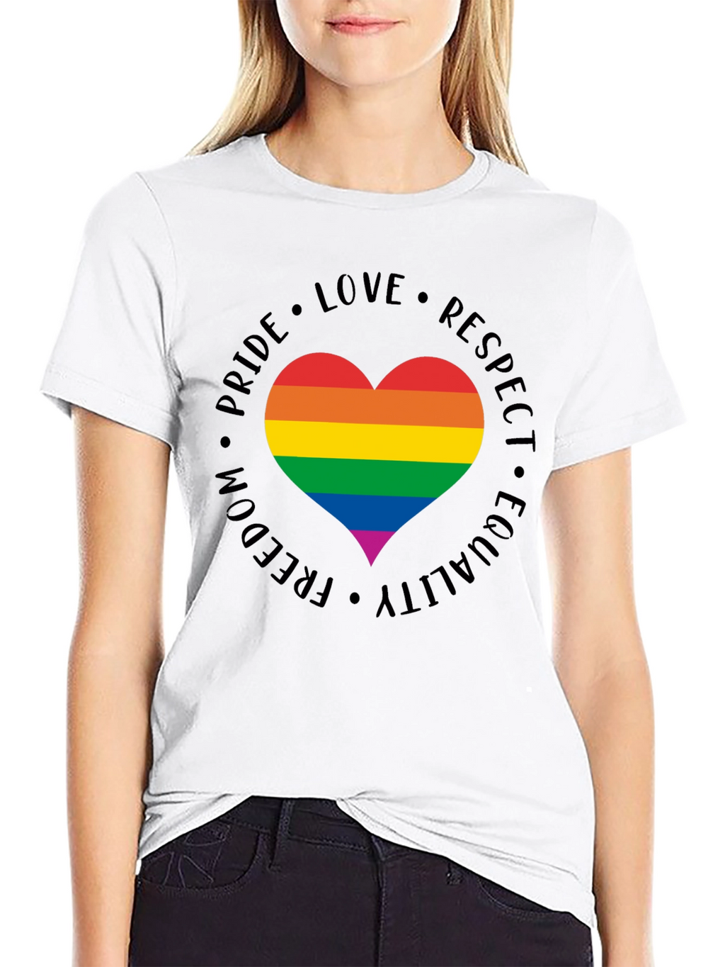 LGBT Pride Heart T-Shirt - Love Respect Equality