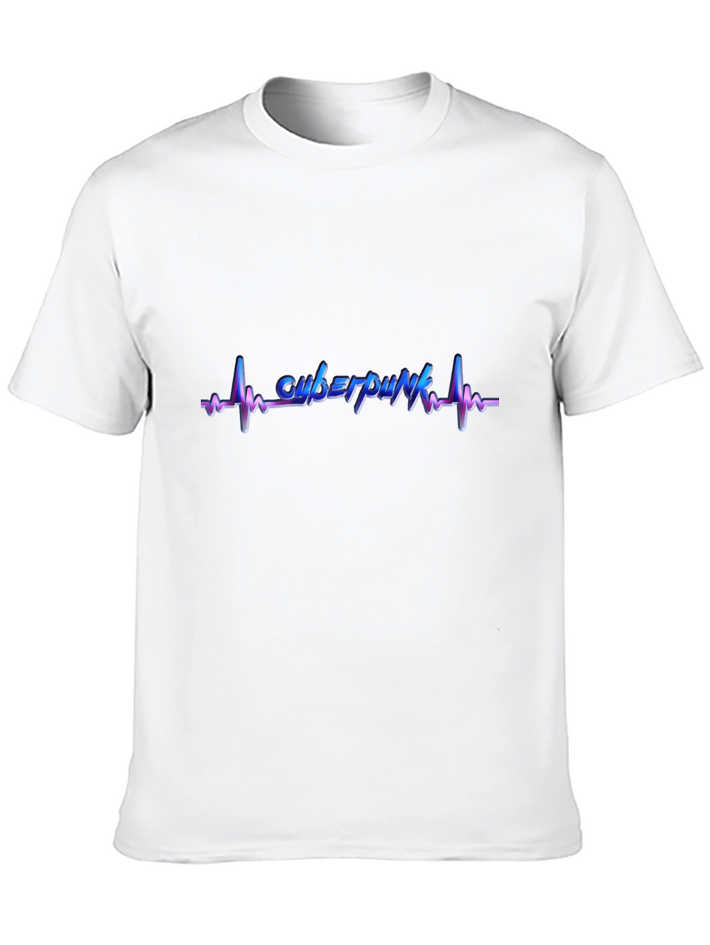 Cyberpunk Heartbeat Graphic Tee - Black Cotton Blend
