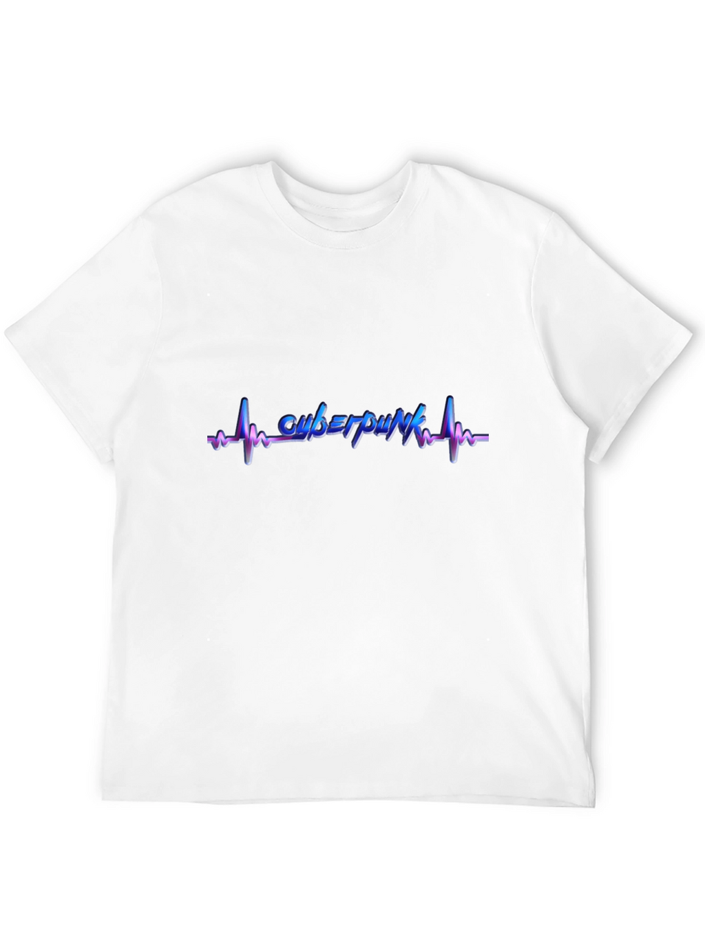 Cyberpunk Heartbeat Graphic Tee - Black Cotton Blend