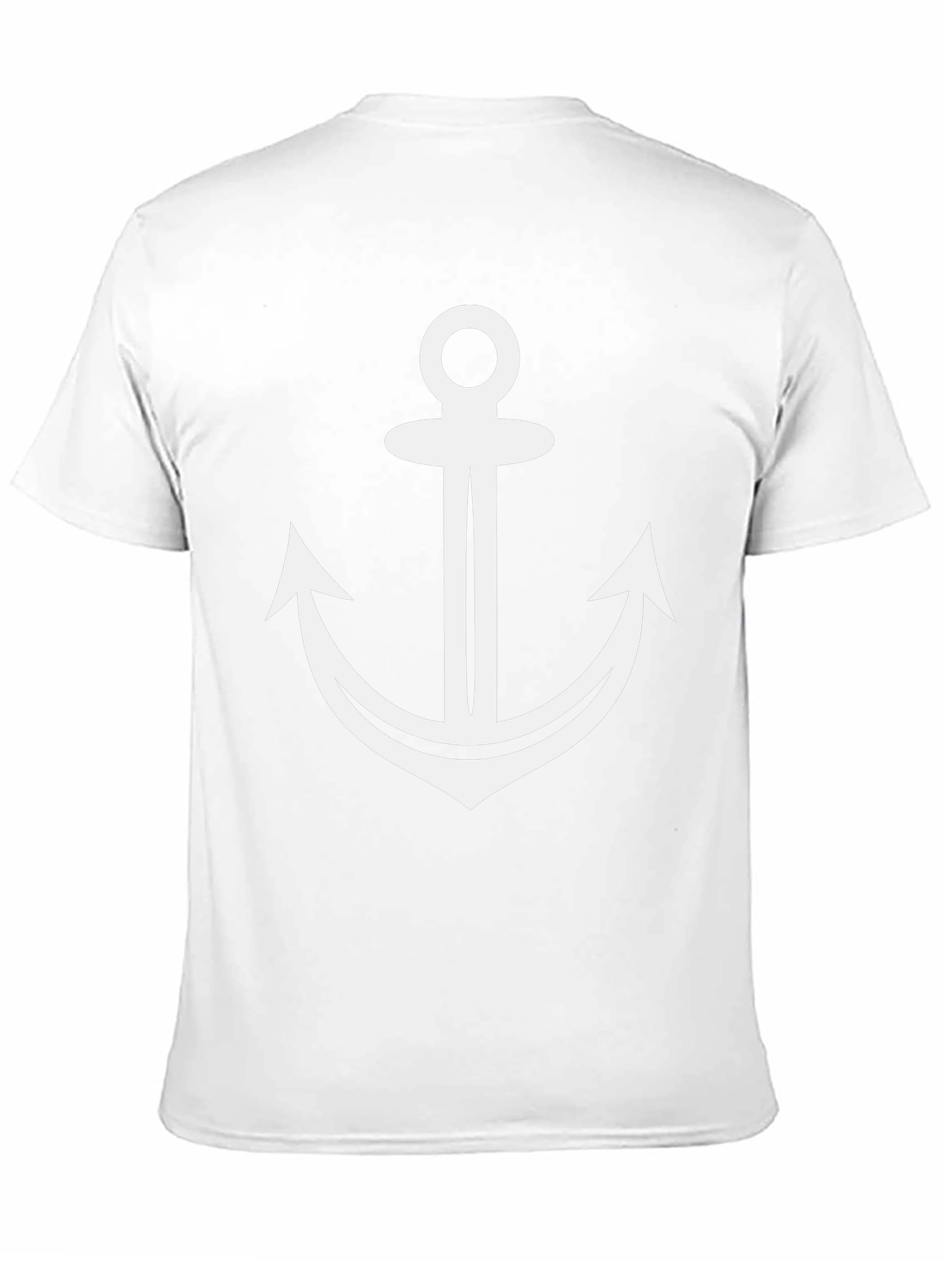 Nautical Anchor Graphic Tee - Black Cotton T-Shirt