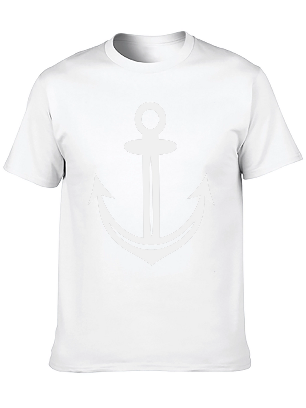 Nautical Anchor Graphic Tee - Black Cotton T-Shirt