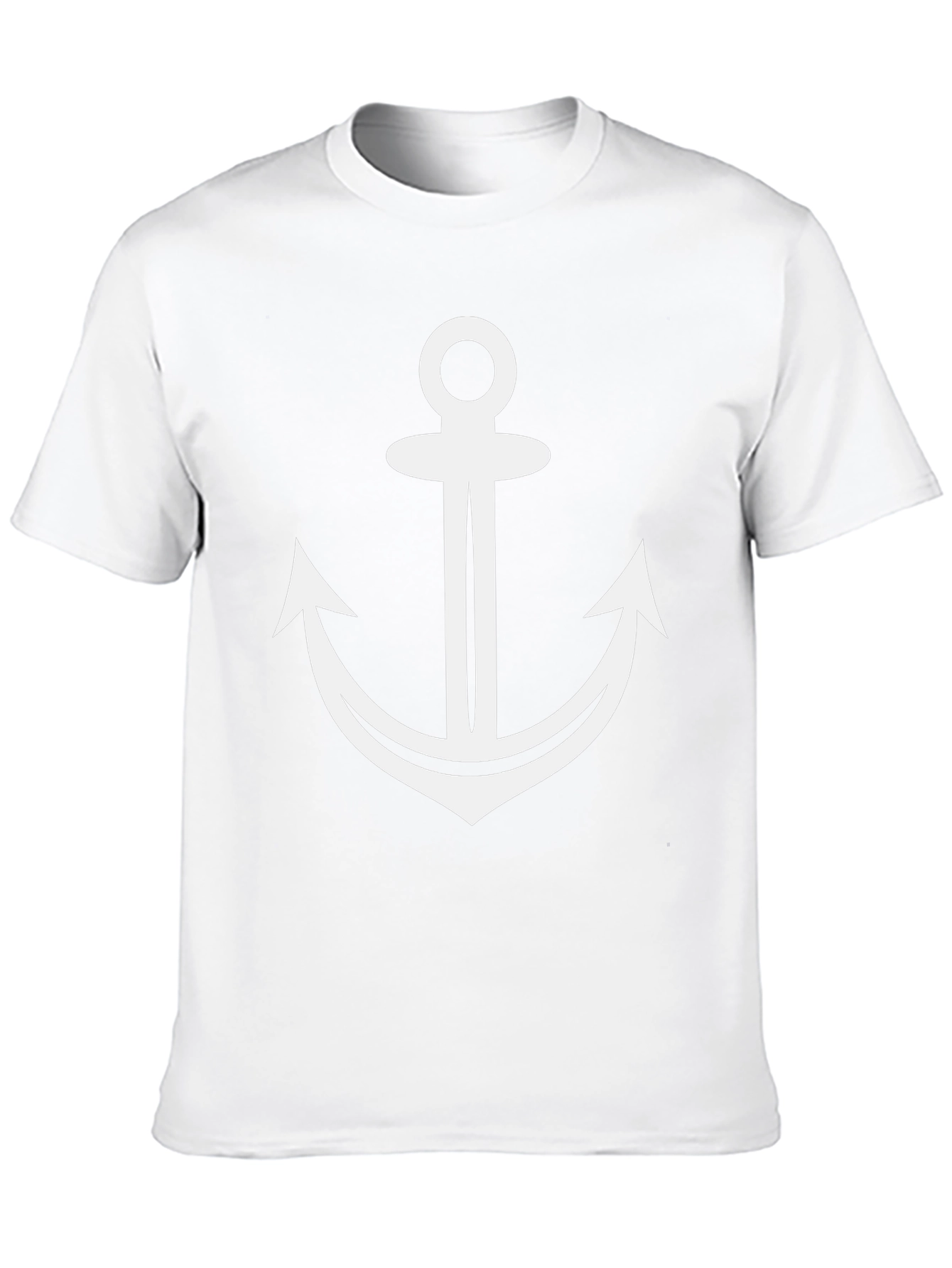 Nautical Anchor Graphic Tee - Black Cotton T-Shirt
