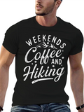 Weekends Coffee and Hiking Black T-Shirt
