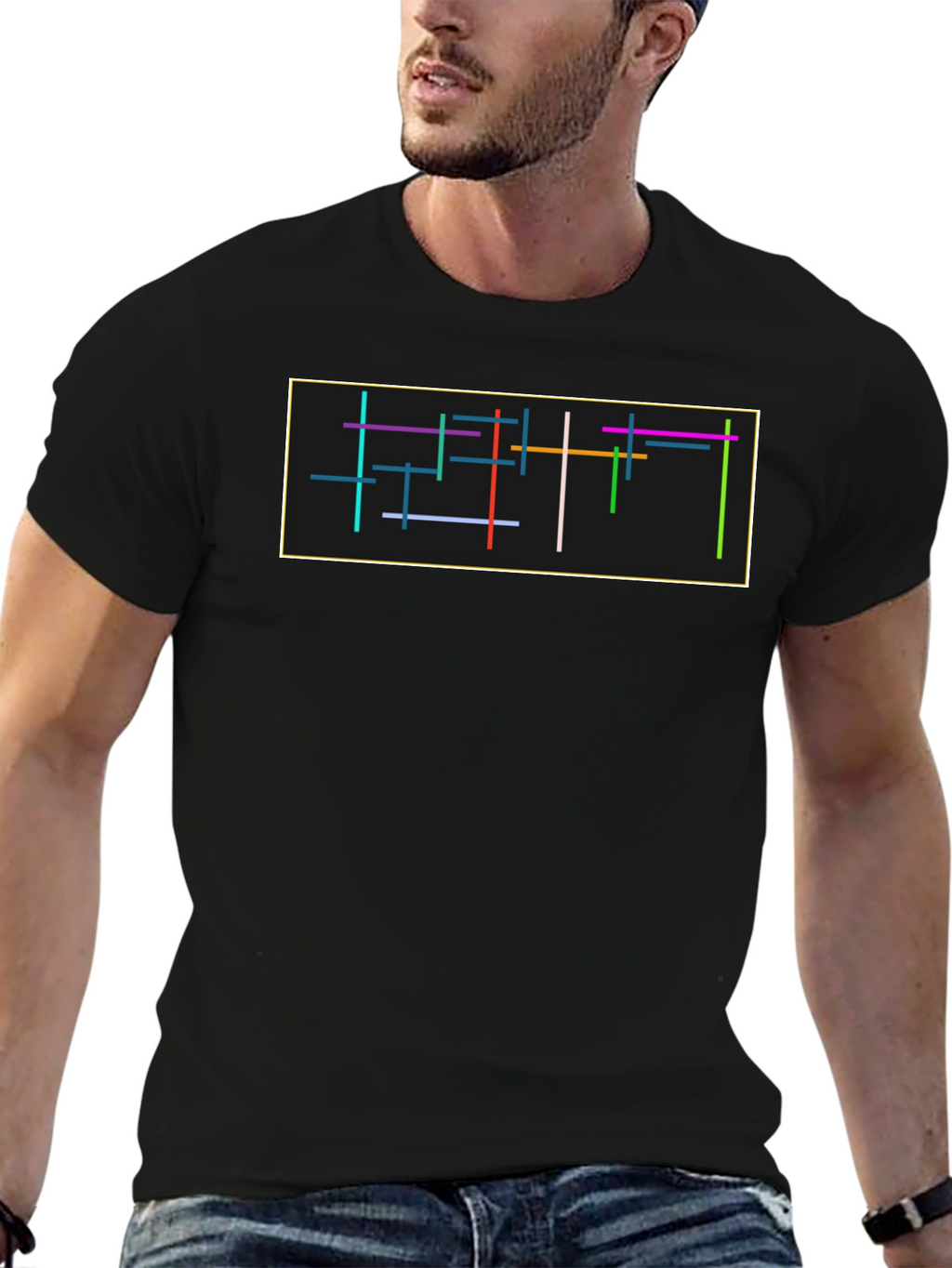 Abstract Lines Graphic Tee - Modern Art T-Shirt