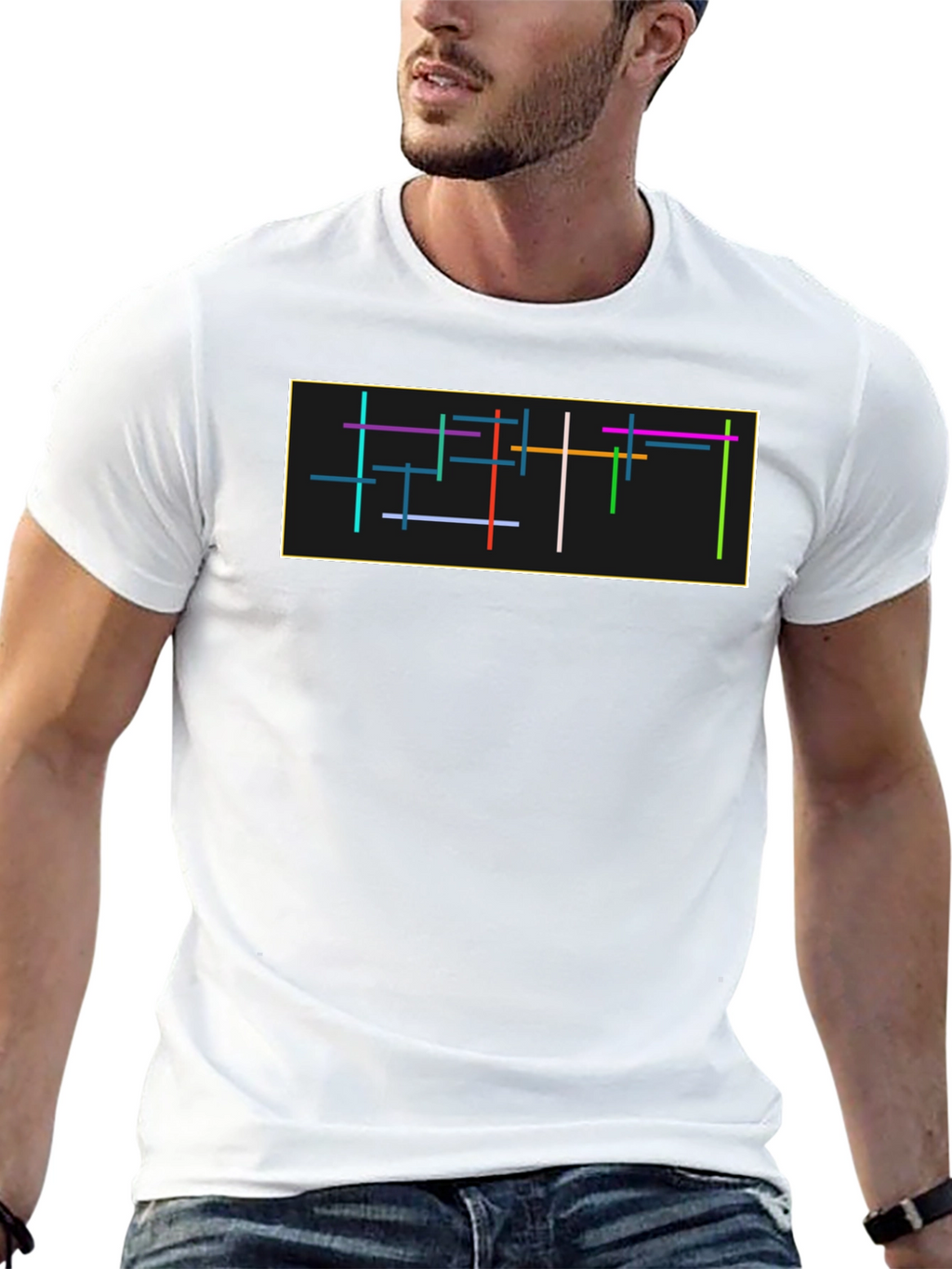 Abstract Lines Graphic Tee - Modern Art T-Shirt