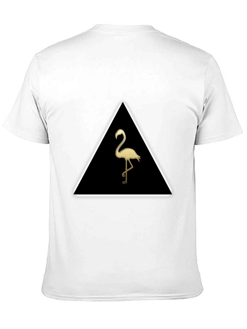 Triangle Flamingo Graphic Tee - Stylish Black T-Shirt