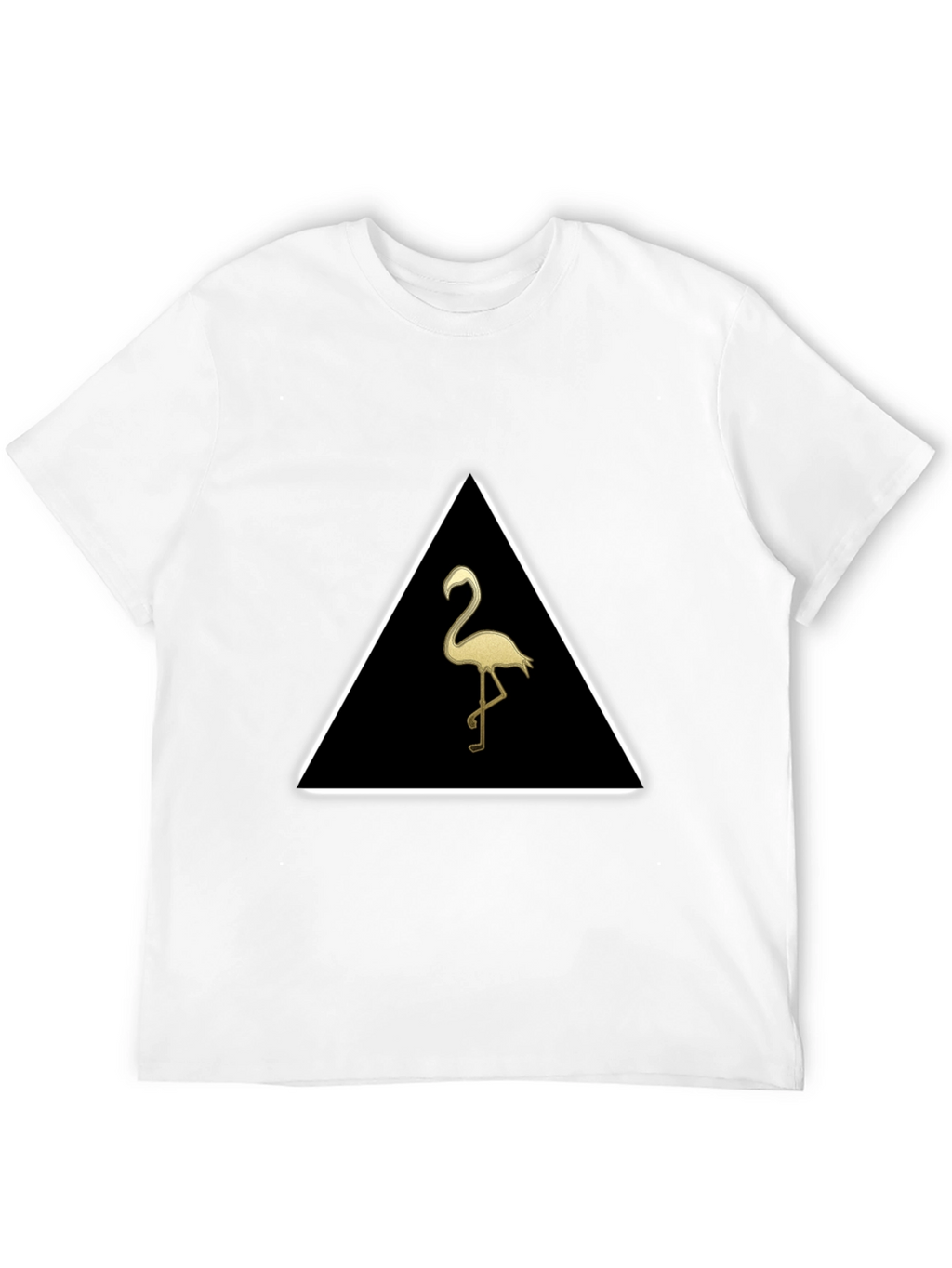 Triangle Flamingo Graphic Tee - Stylish Black T-Shirt