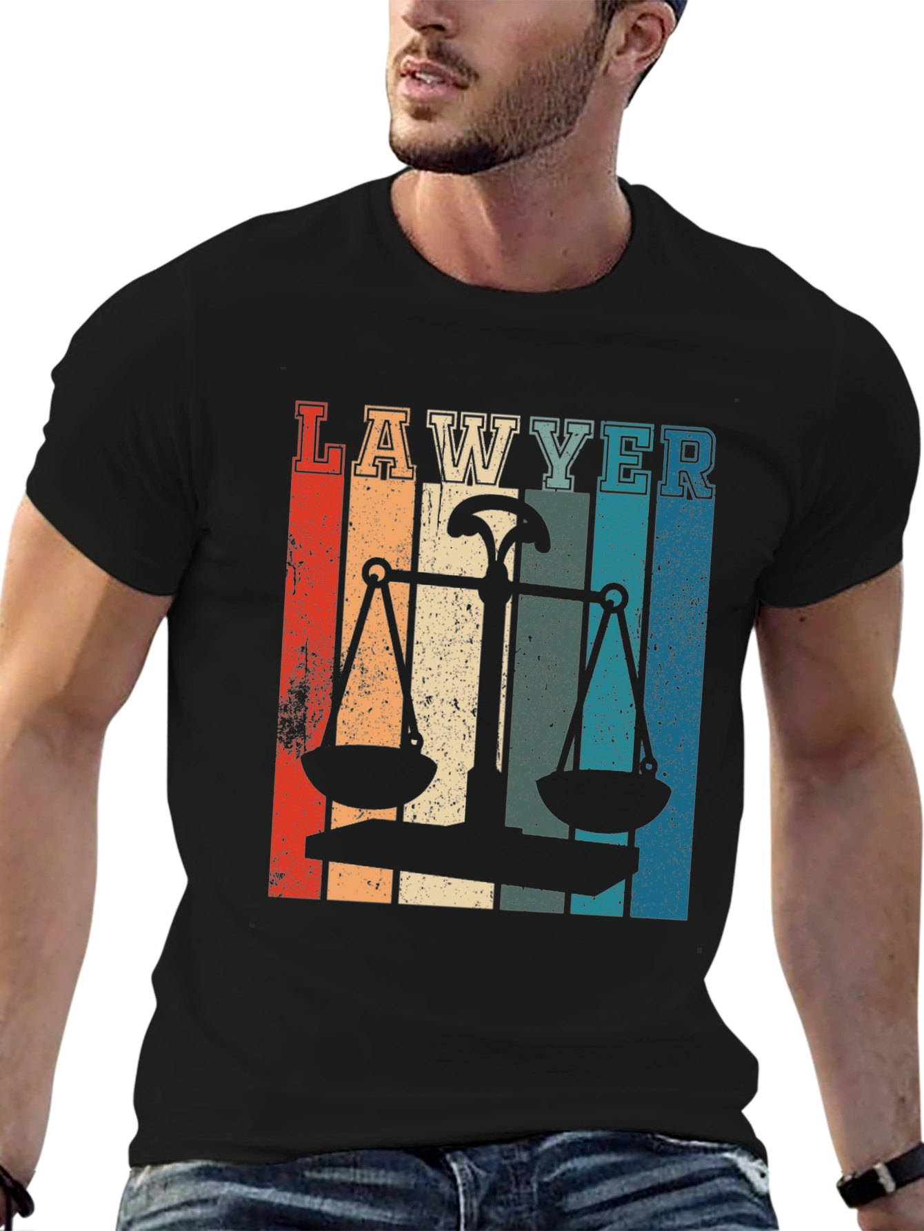 Lawyer Scales of Justice Retro Graphic Tee