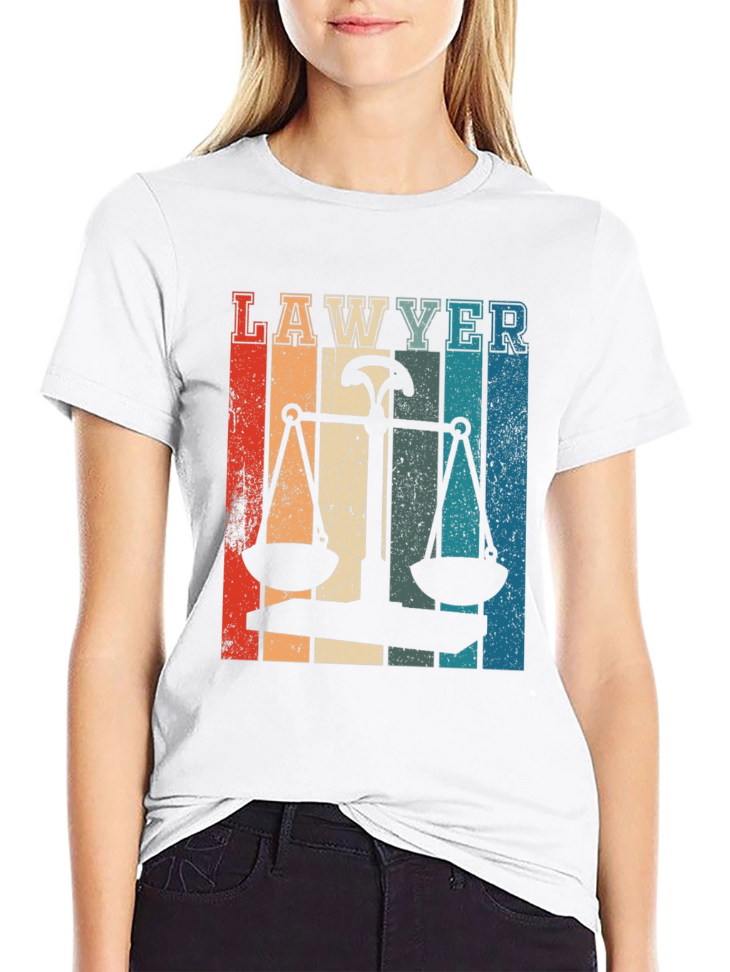 Lawyer Scales of Justice Retro Graphic Tee