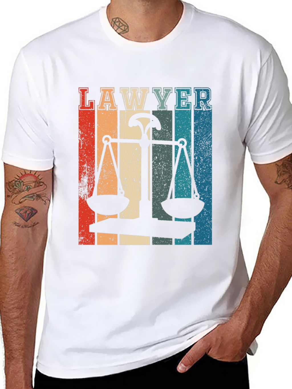 Lawyer Scales of Justice Retro Graphic Tee