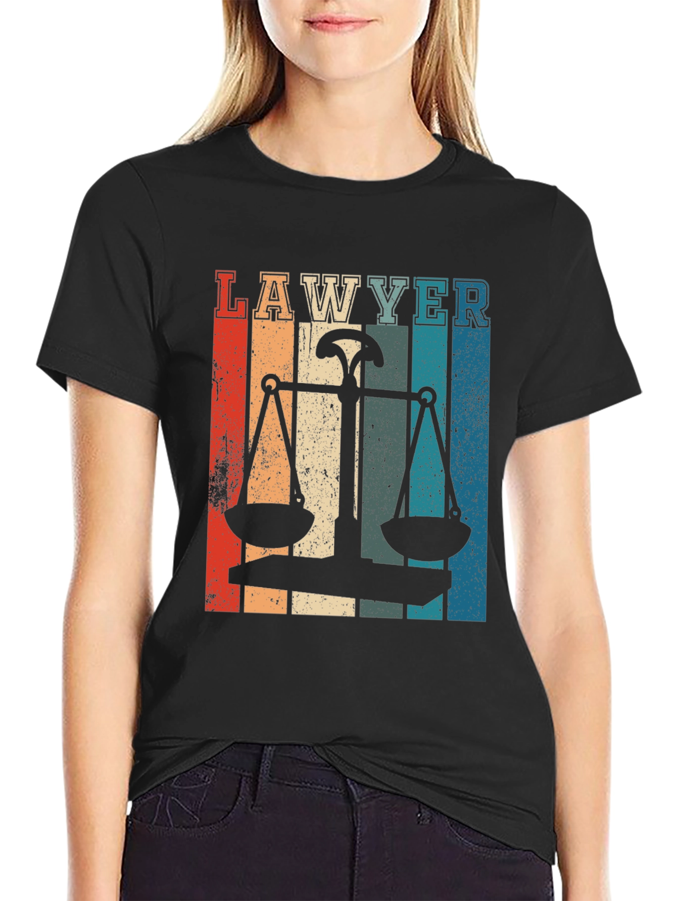 Lawyer Scales of Justice Retro Graphic Tee