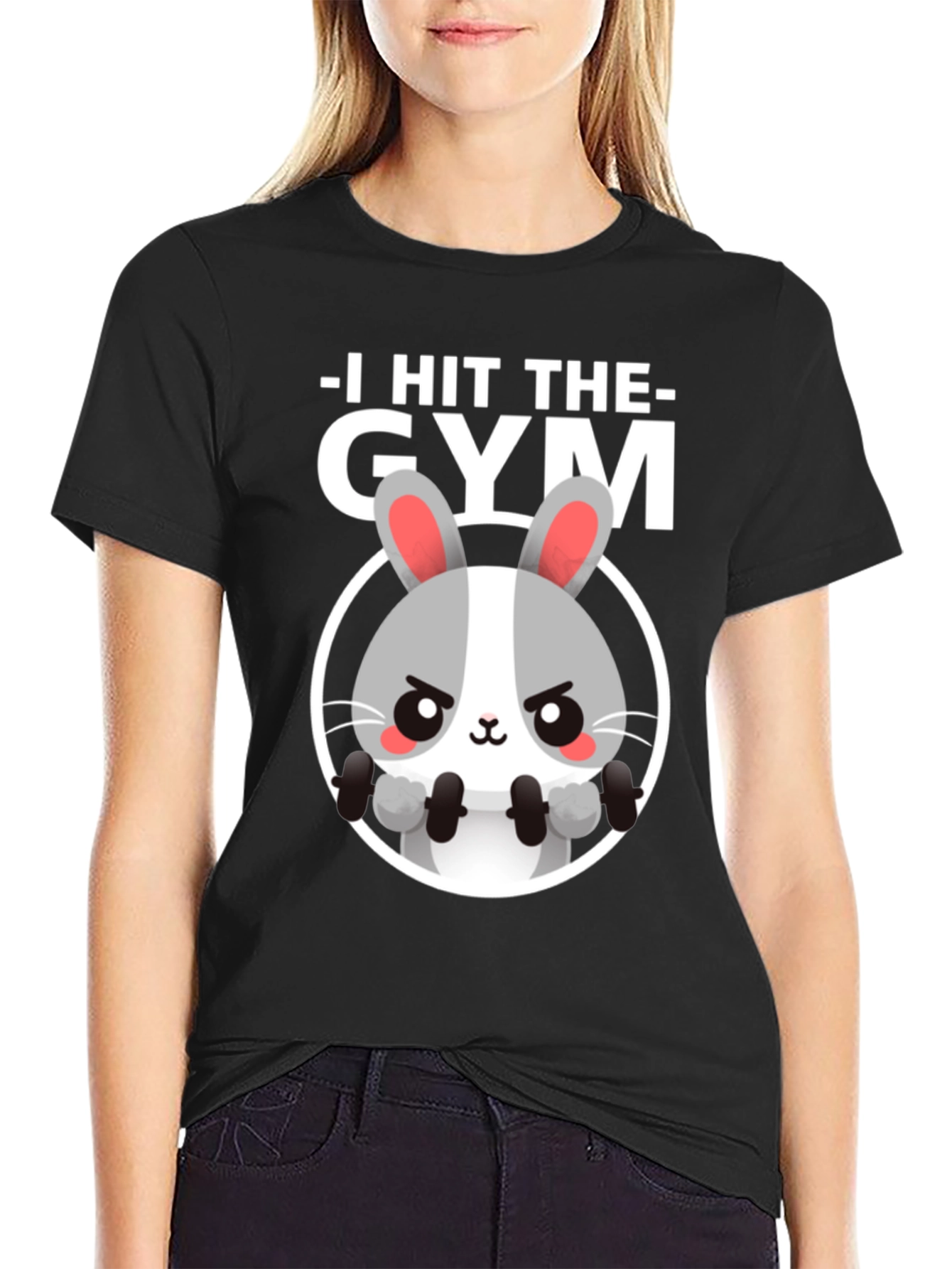 I Hit The Gym Bunny Graphic Tee
