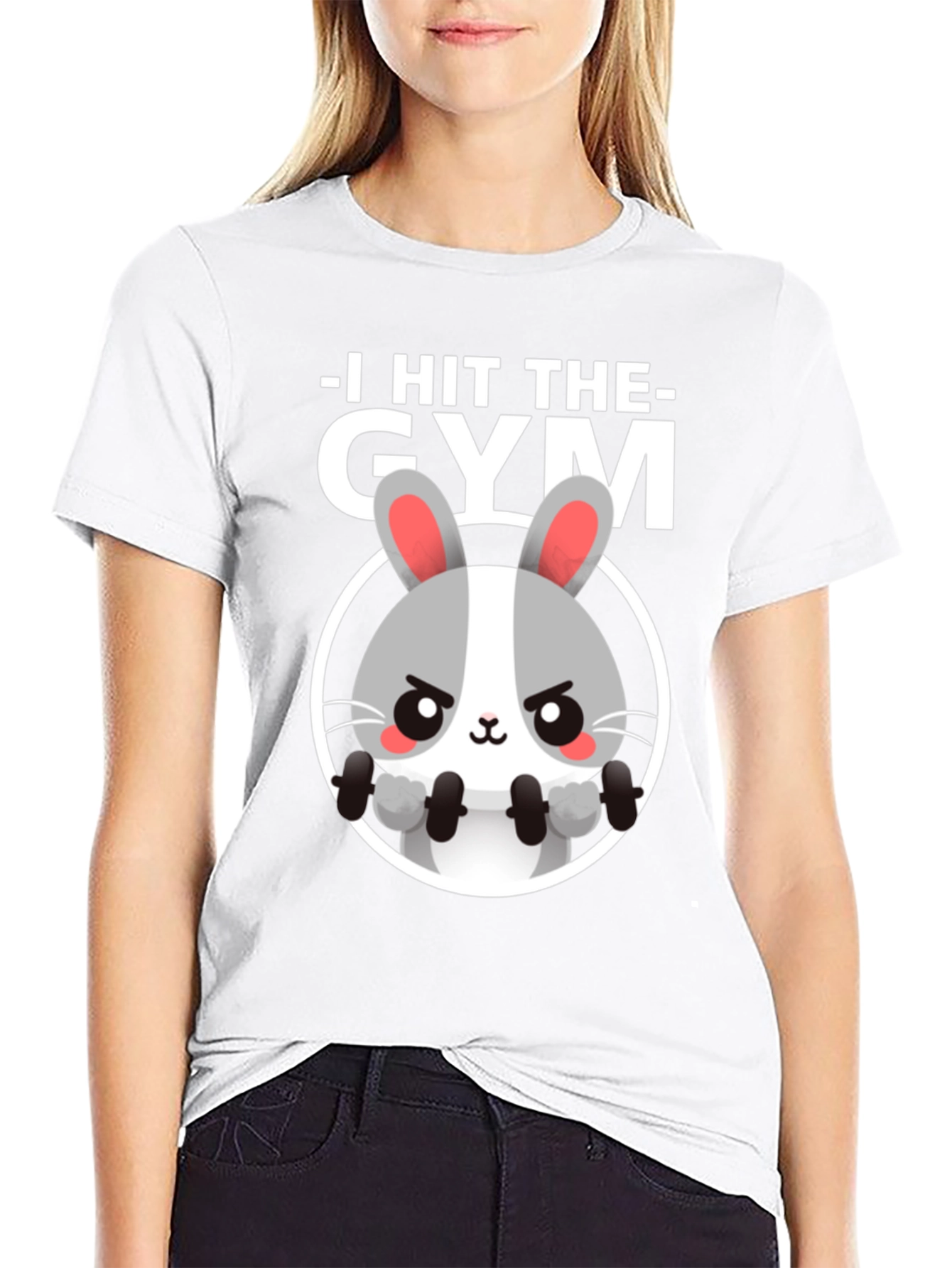 I Hit The Gym Bunny Graphic Tee