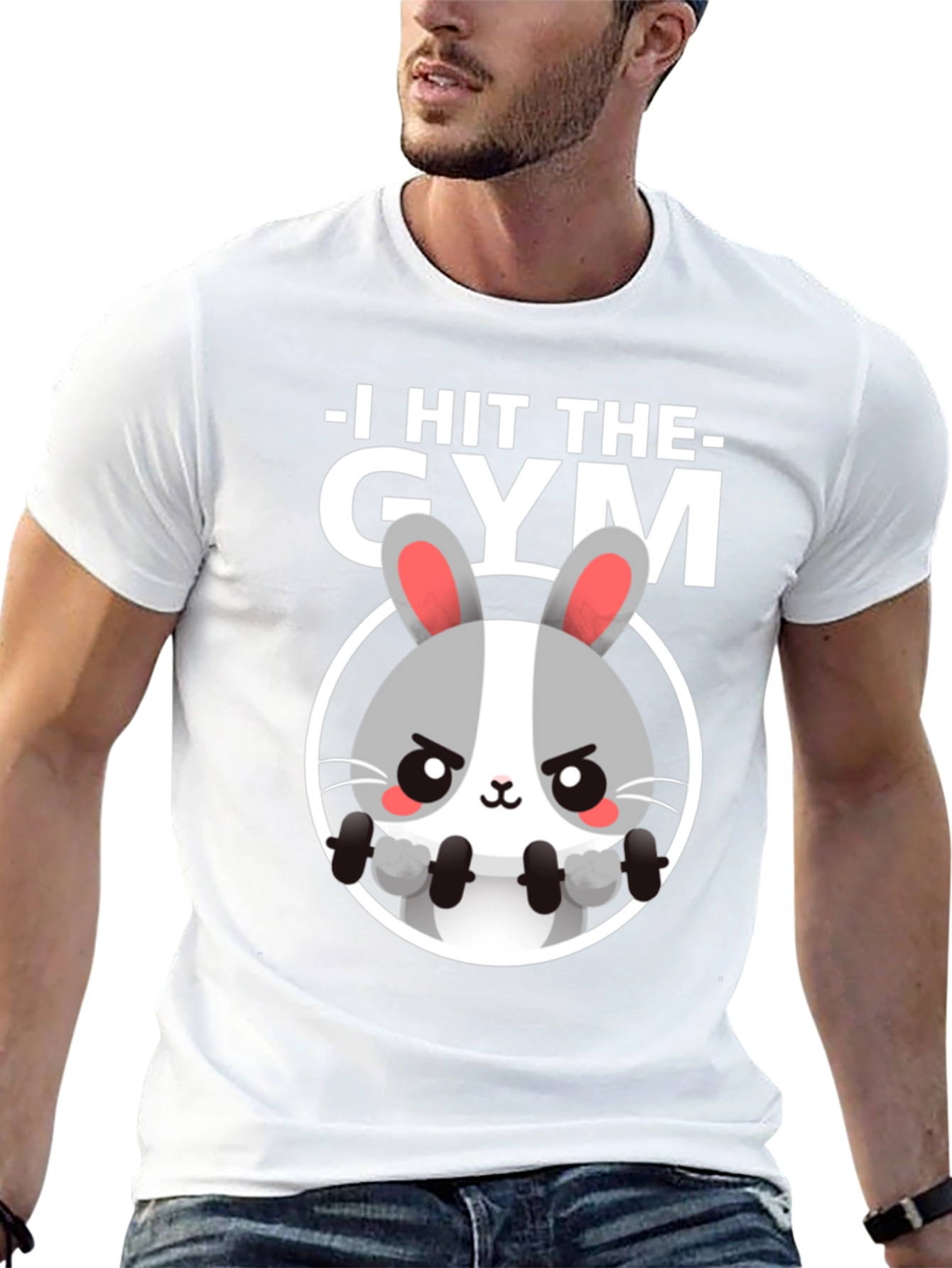 I Hit The Gym Bunny Graphic Tee