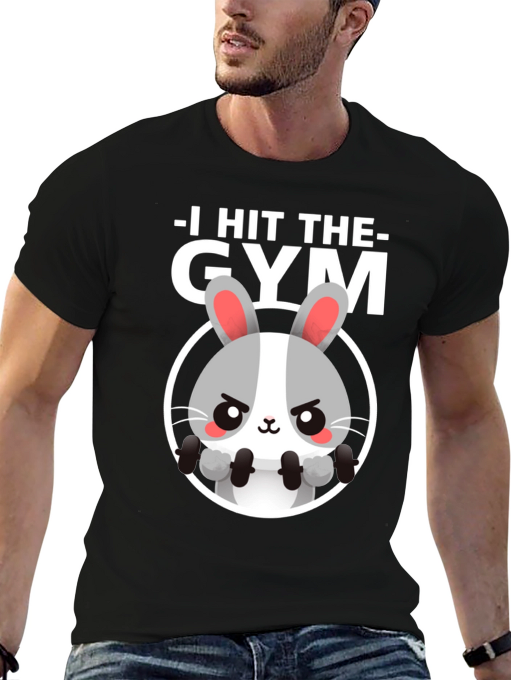 I Hit The Gym Bunny Graphic Tee