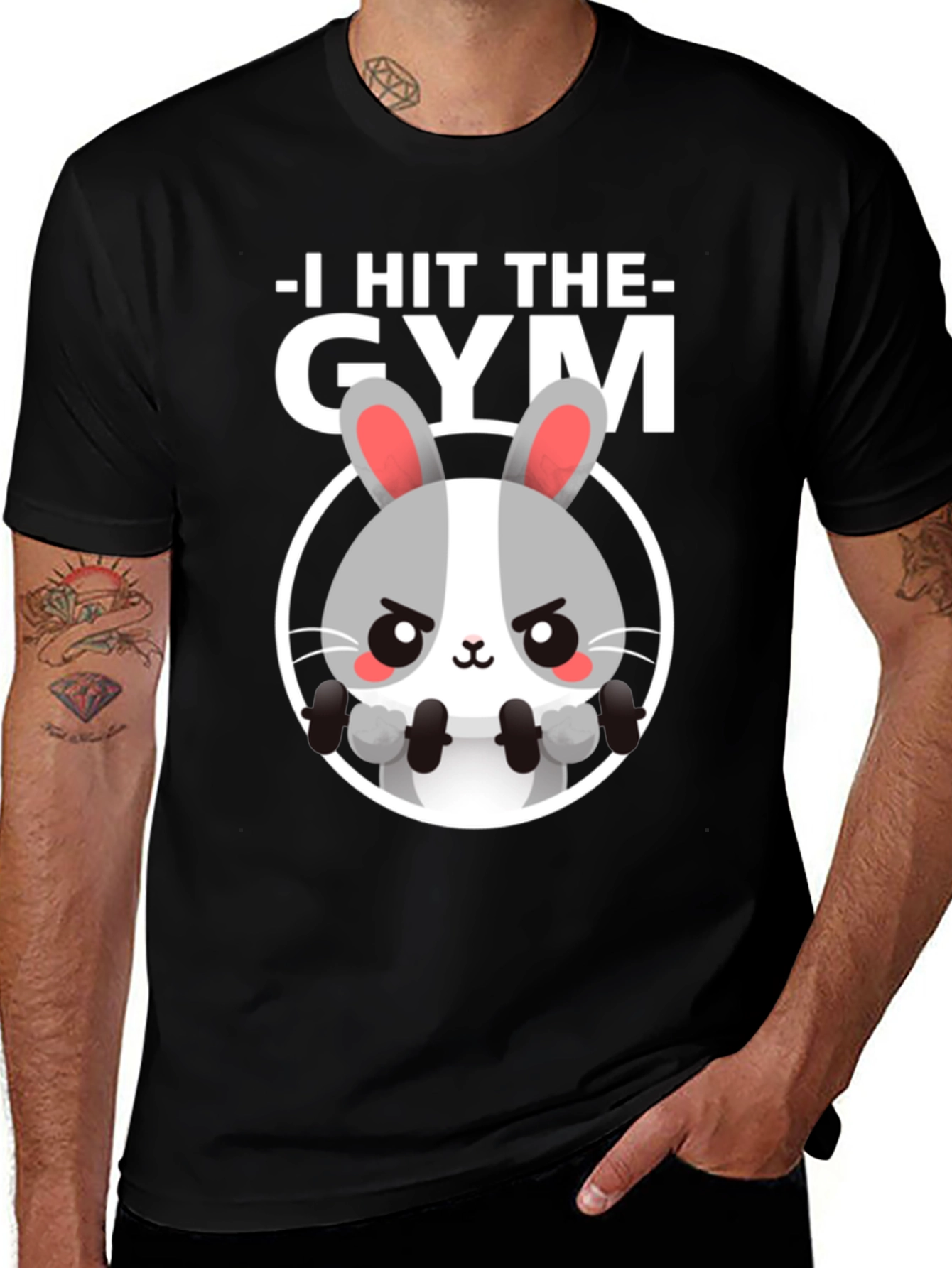 I Hit The Gym Bunny Graphic Tee