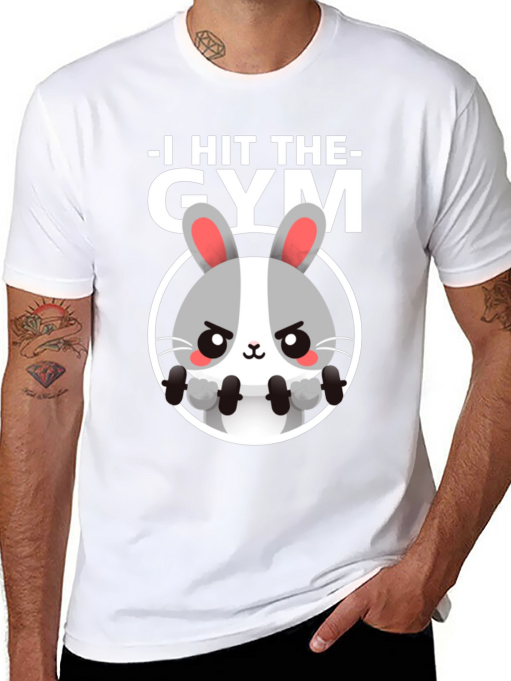 I Hit The Gym Bunny Graphic Tee
