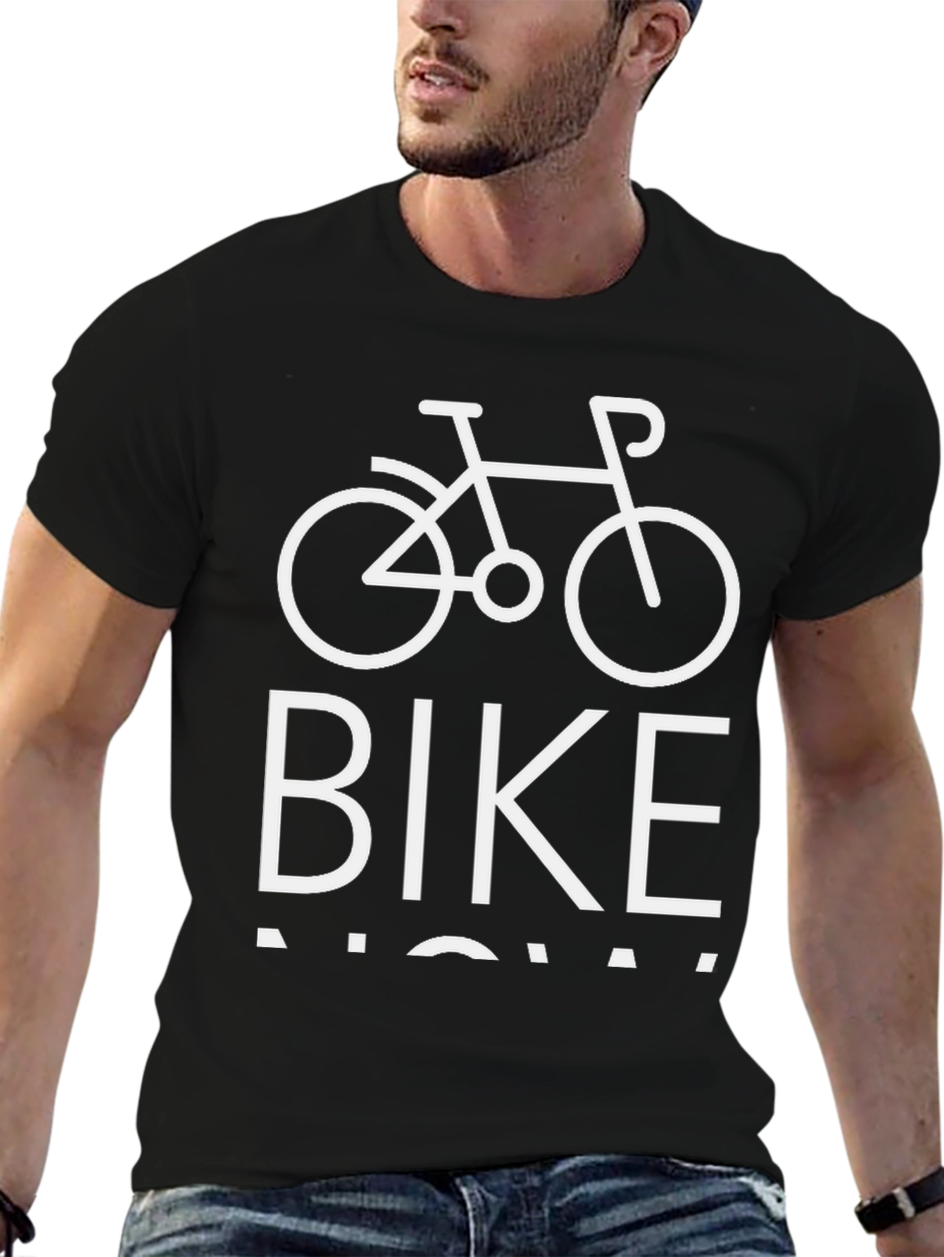Bike Now T-Shirt - Black Cotton Blend
