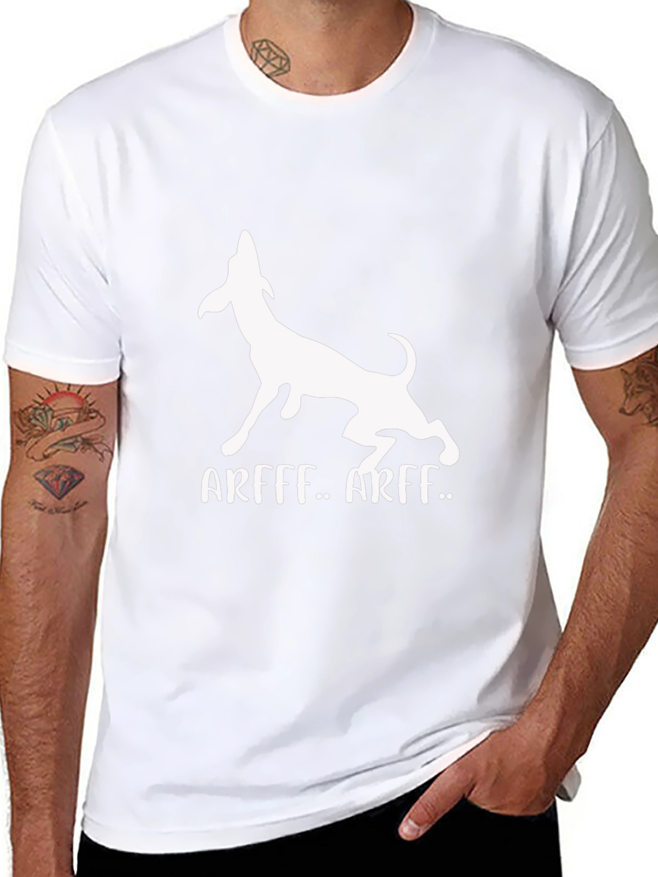 Arff Dog Graphic Tee - Black Cotton T-Shirt
