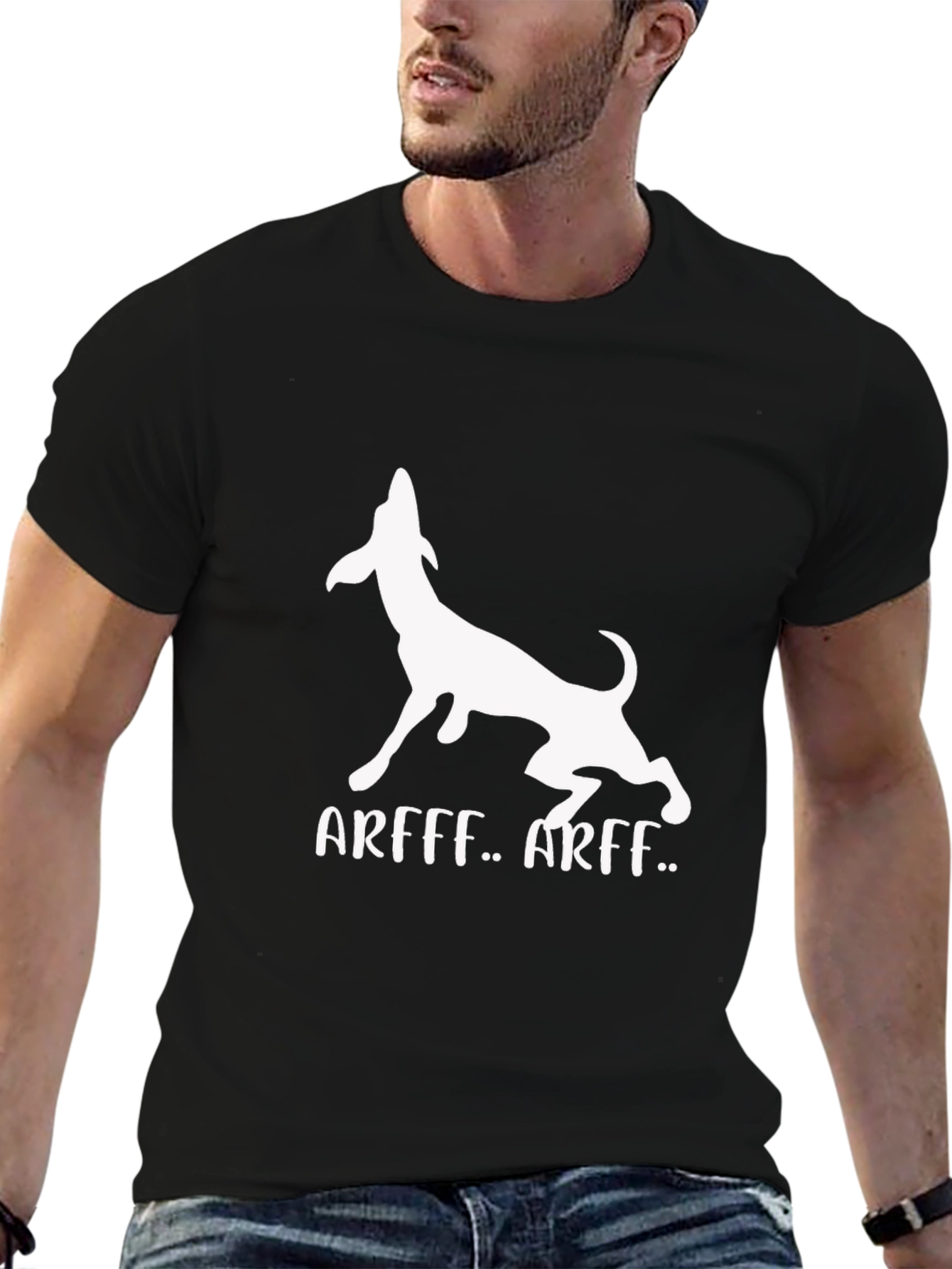 Arff Dog Graphic Tee - Black Cotton T-Shirt
