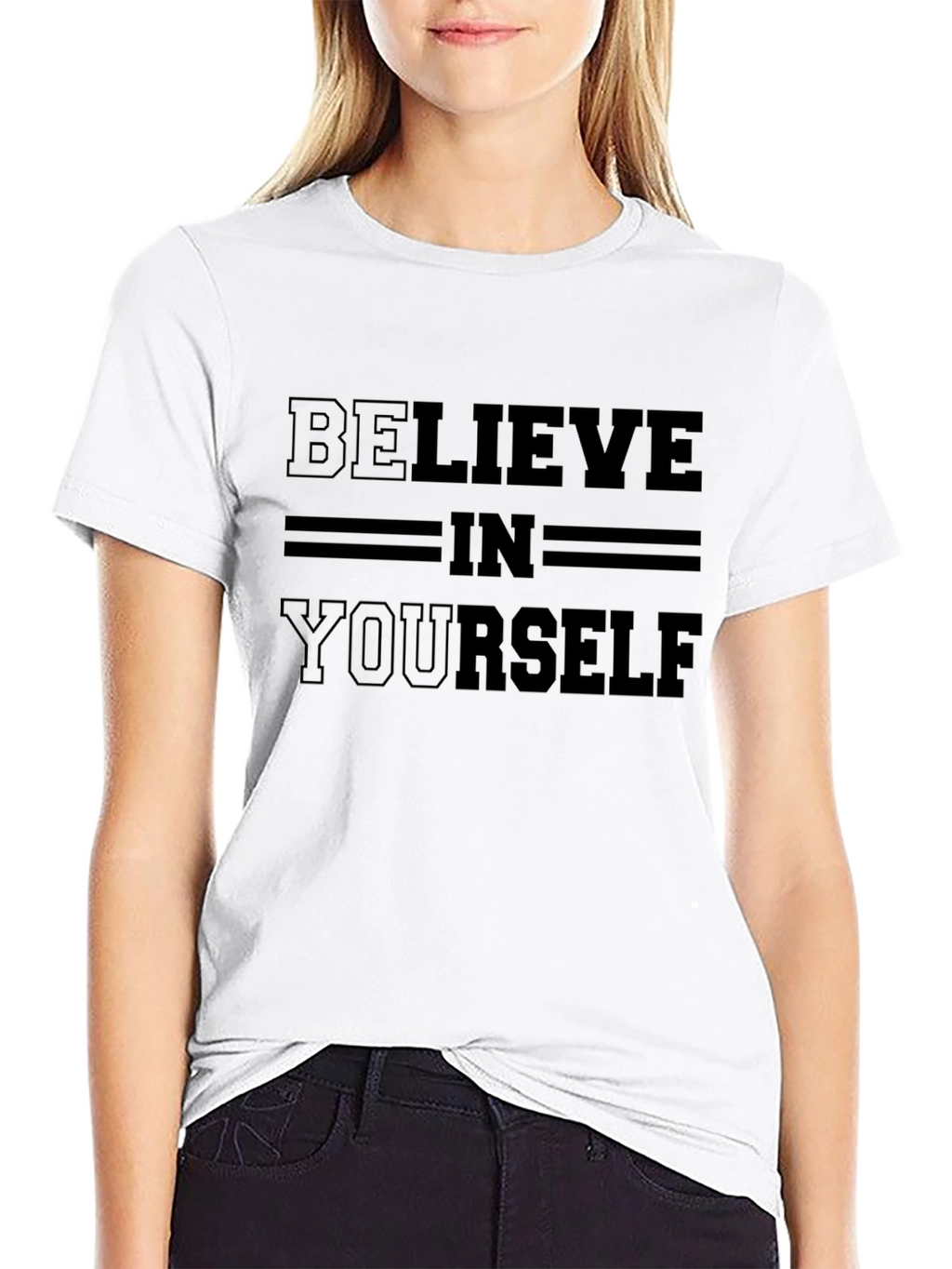 Believe In Yourself Black Graphic Tee