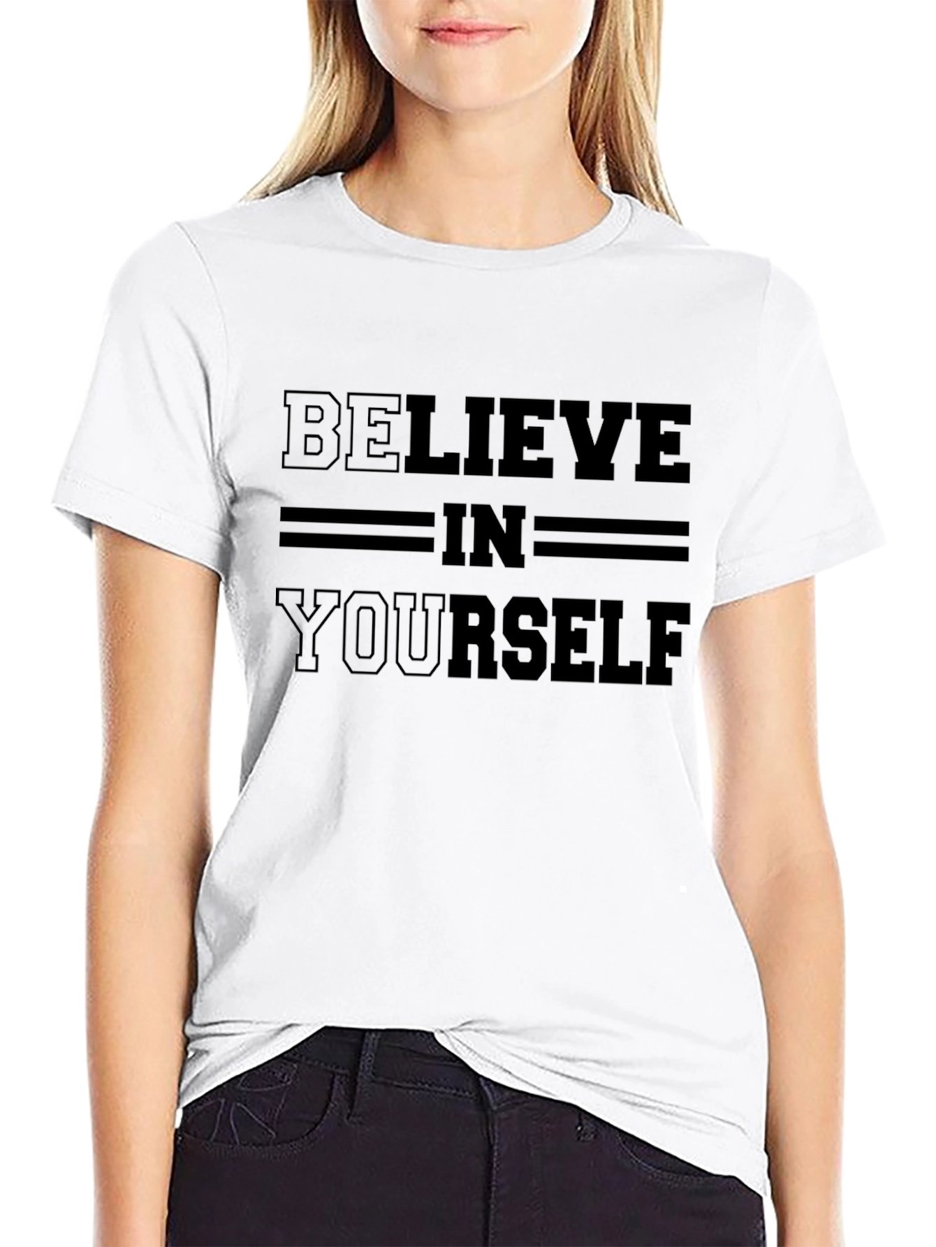 Believe In Yourself Black Graphic Tee
