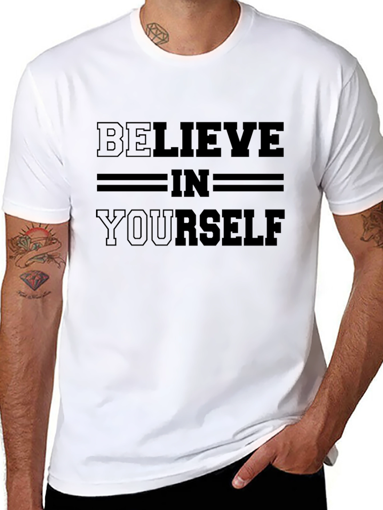 Believe In Yourself Black Graphic Tee