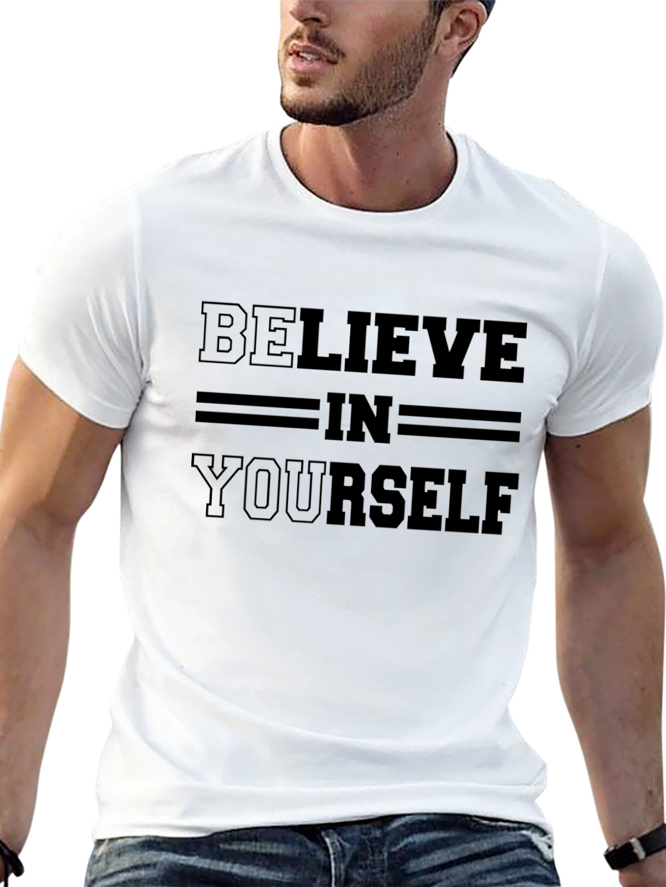 Believe In Yourself Black Graphic Tee