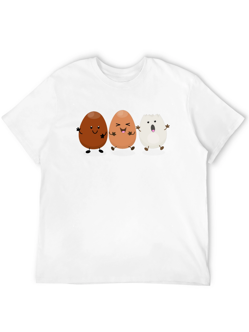 Funny Egg Cartoon Black T-Shirt